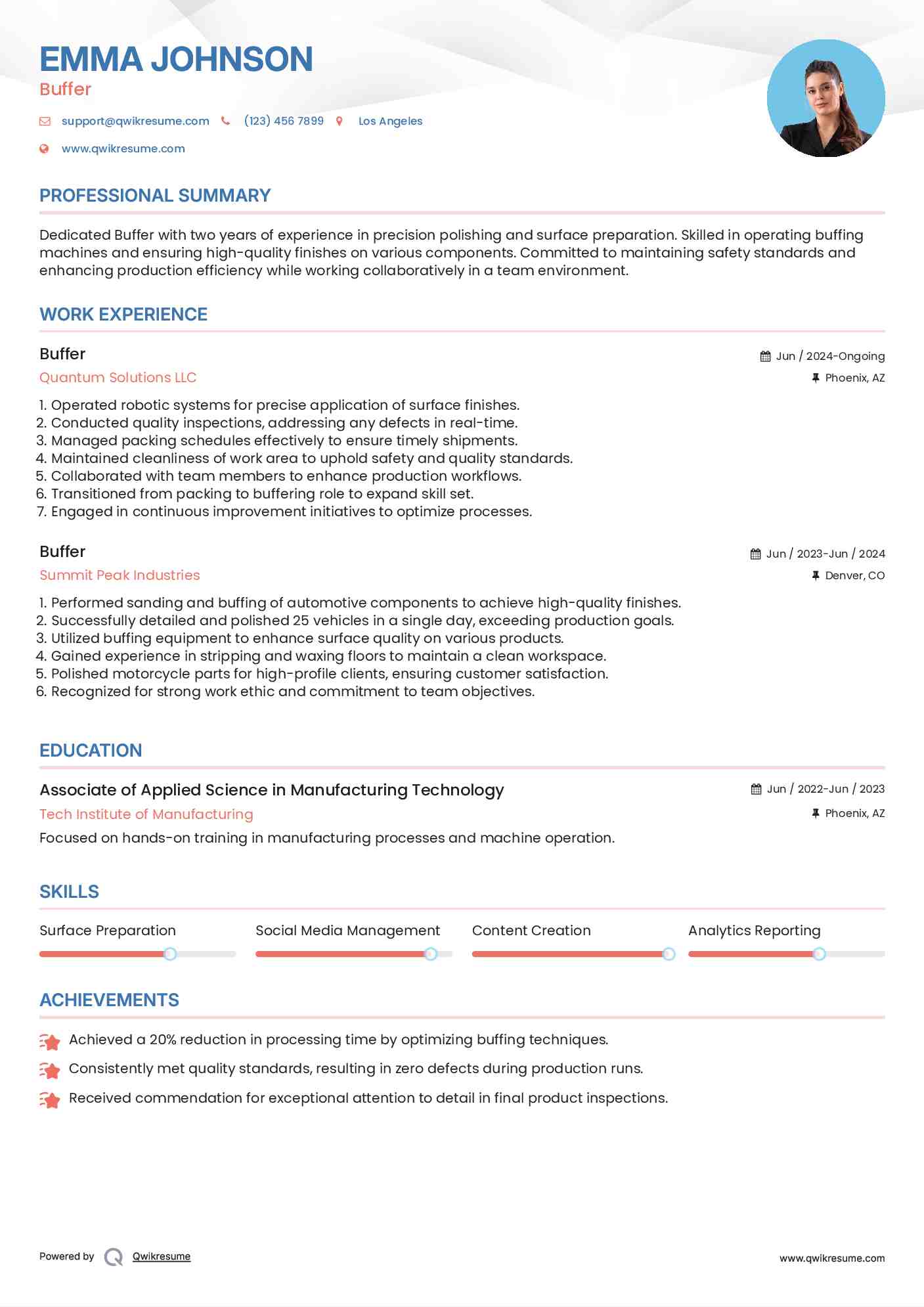Buffer Resume Template