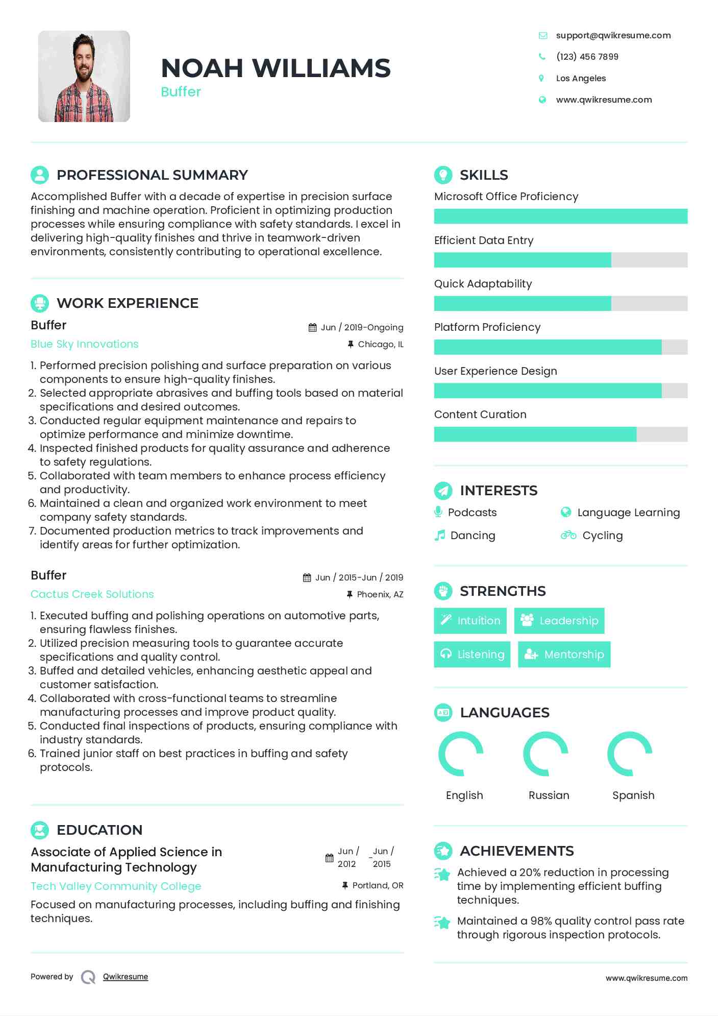 Buffer Resume Format
