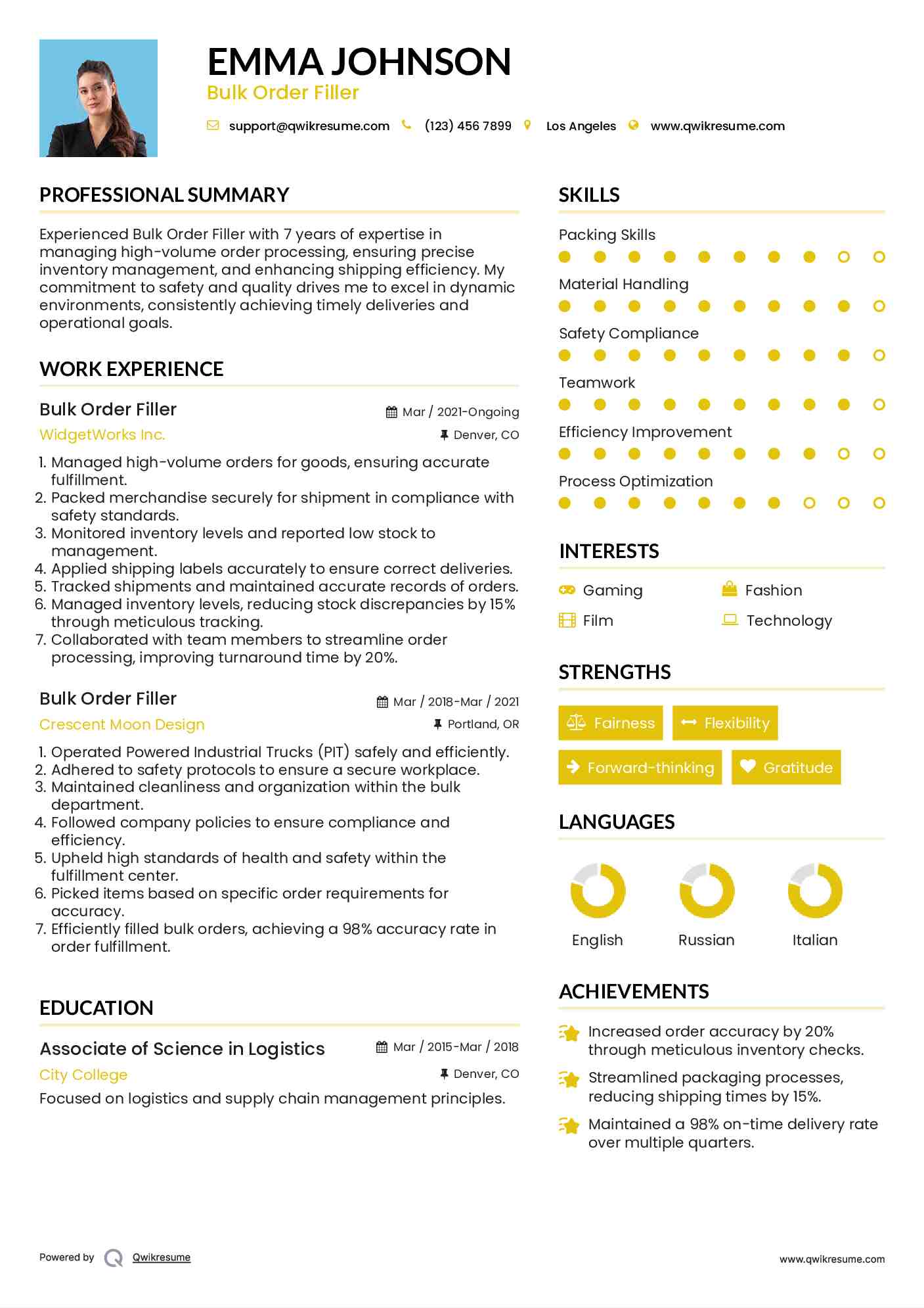 10 Bulk Order Filler Resume Samples - Bulk Order Filler 1602670957 Pdf