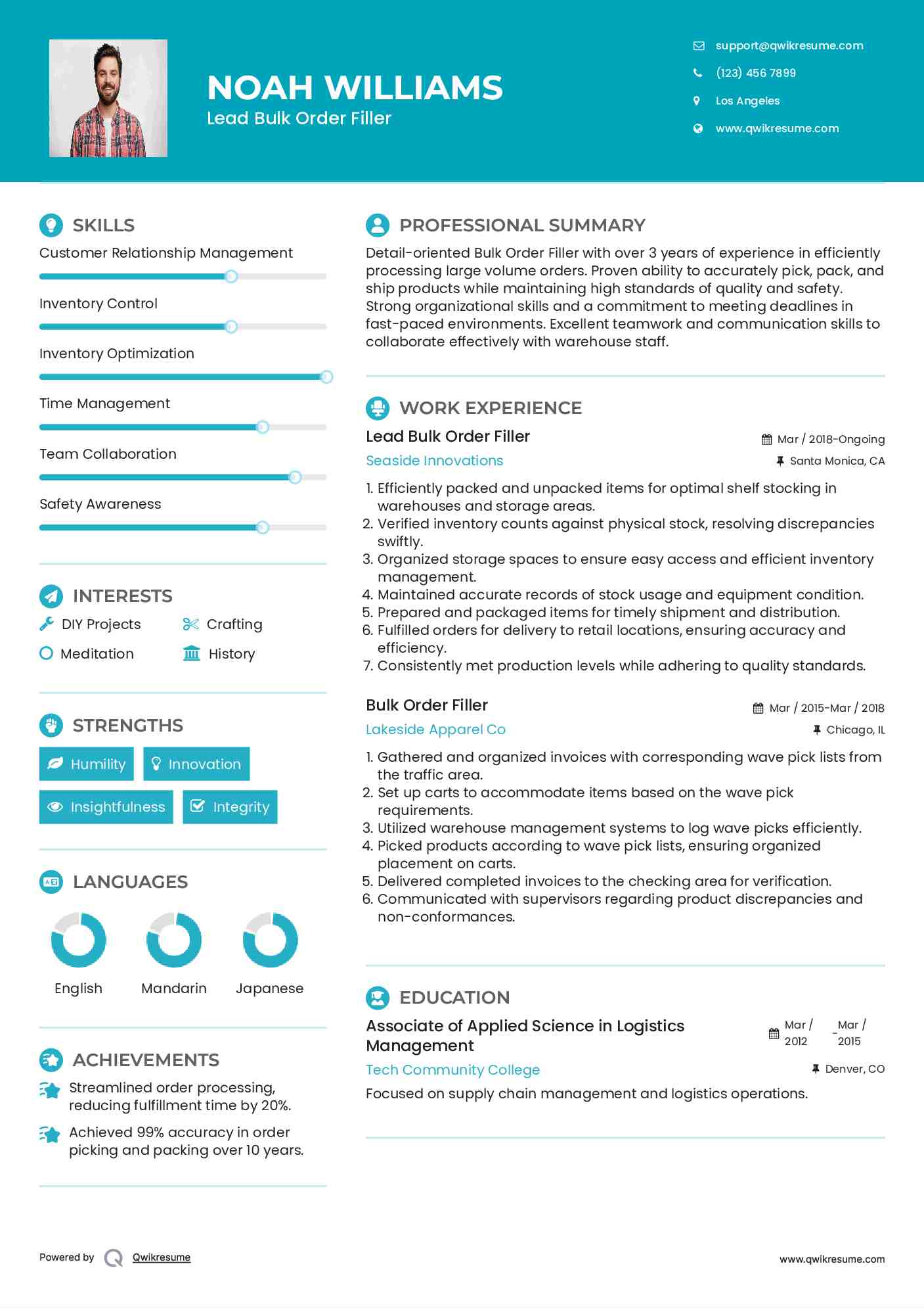 10 Bulk Order Filler Resume Samples - Bulk Order Filler 1602670988 Pdf