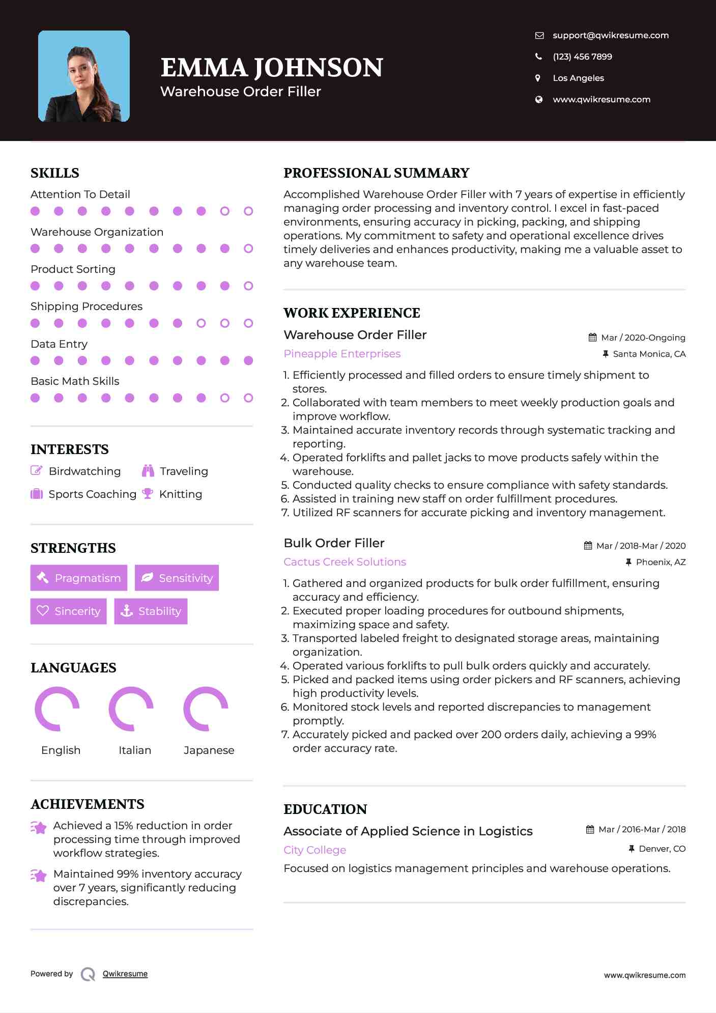 10 Bulk Order Filler Resume Samples - Bulk Order Filler 1602671116 Pdf