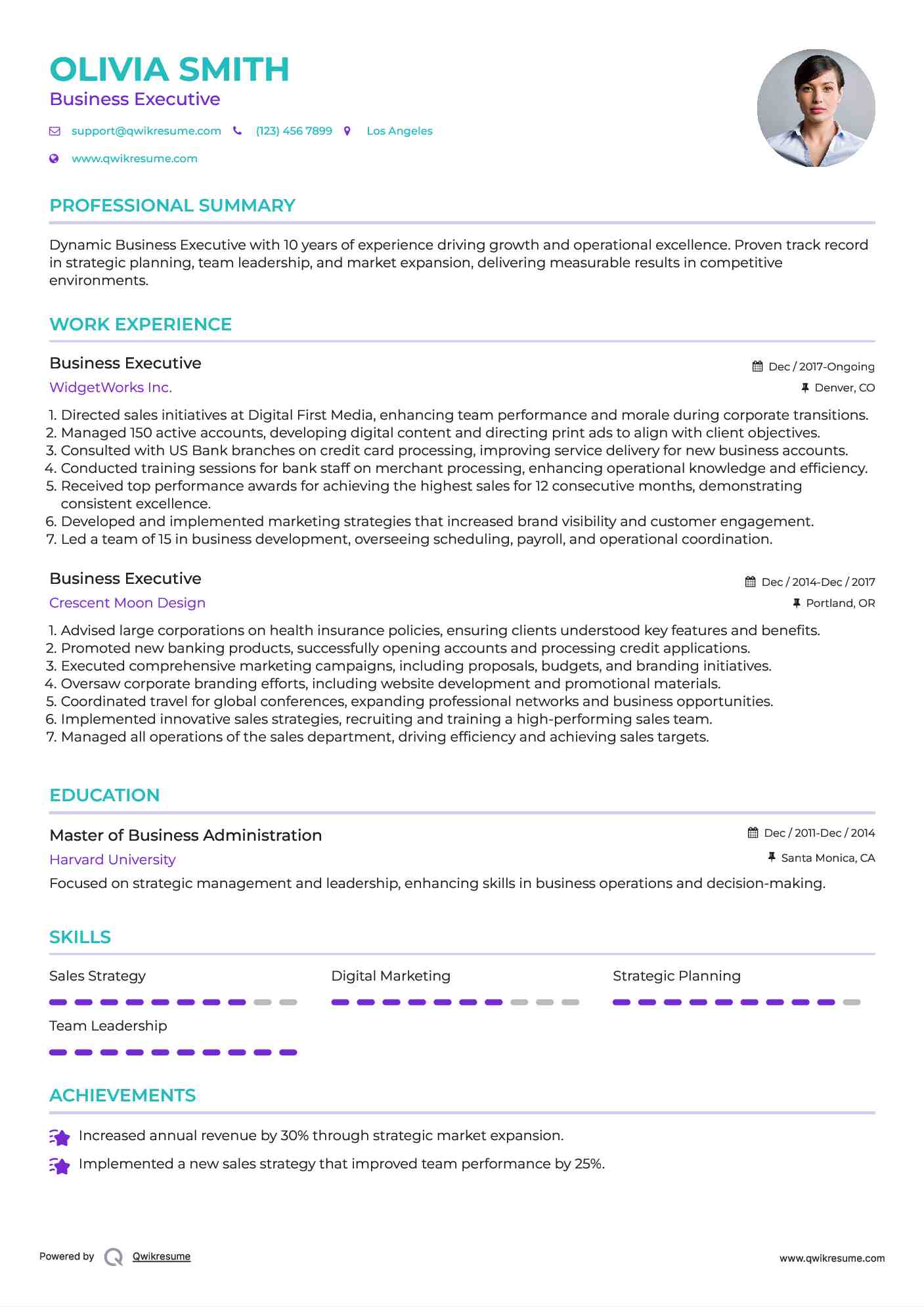 Business Executive Resume Template