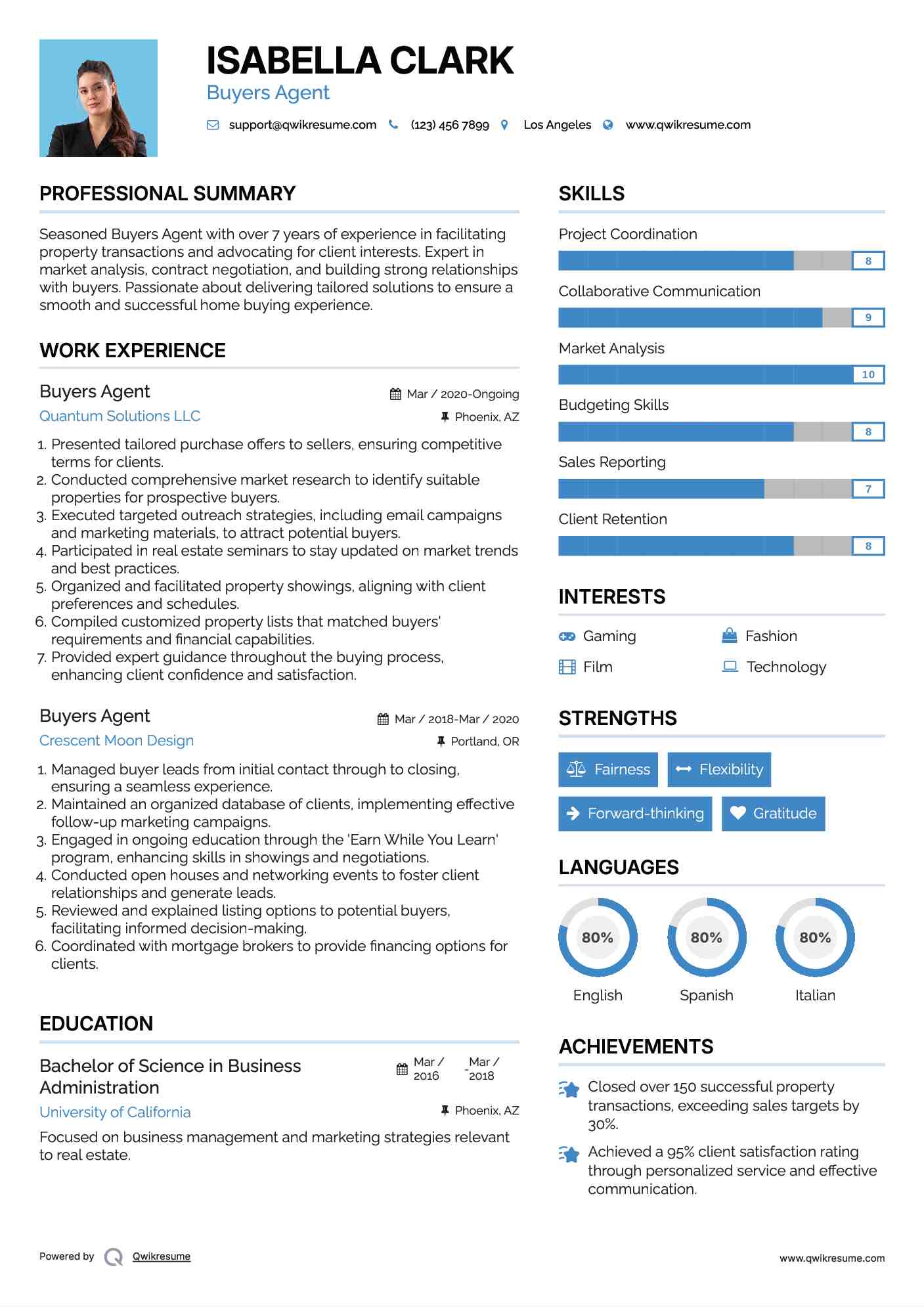 Buyers Agent Resume Example