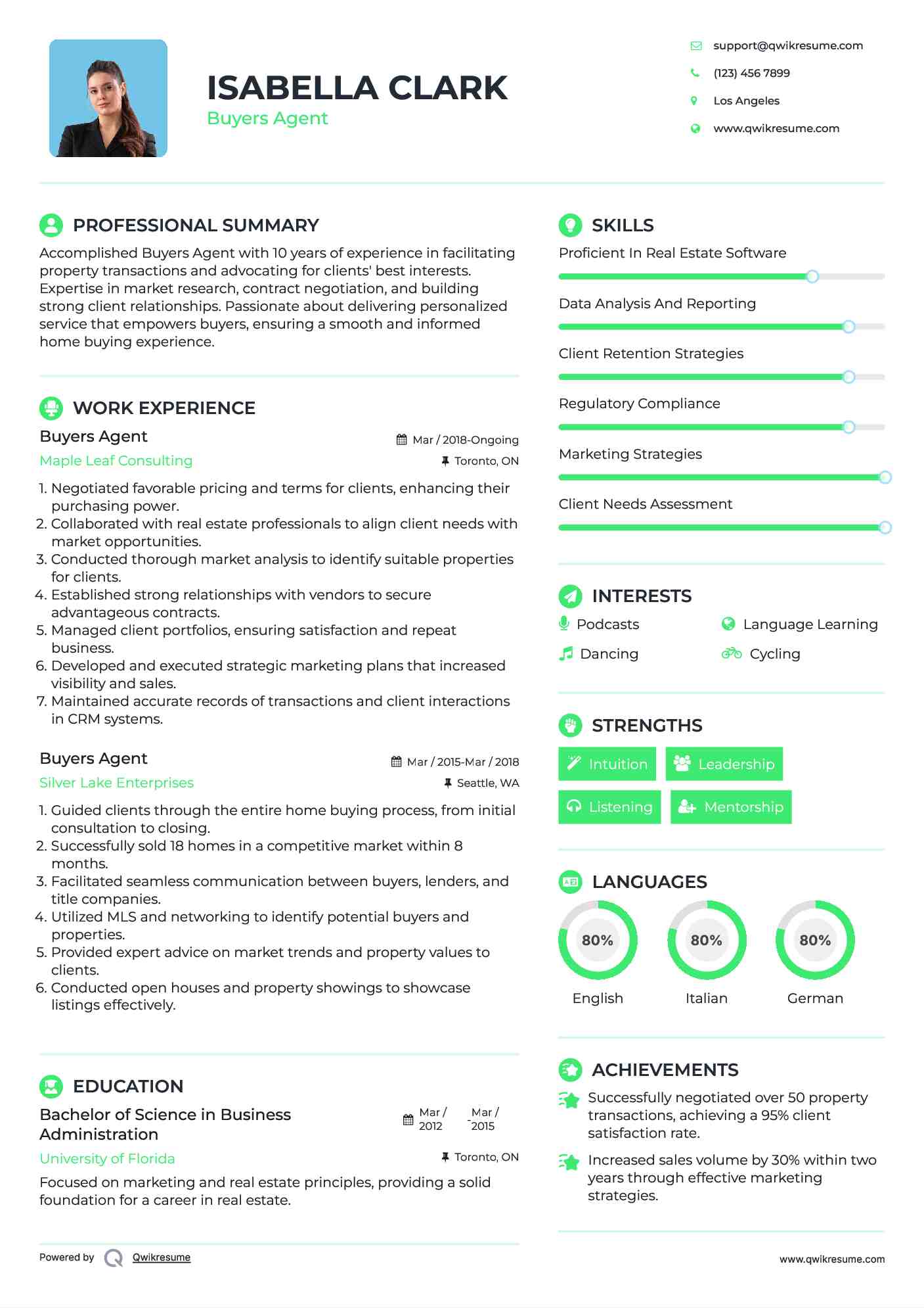 Buyers Agent Resume Example