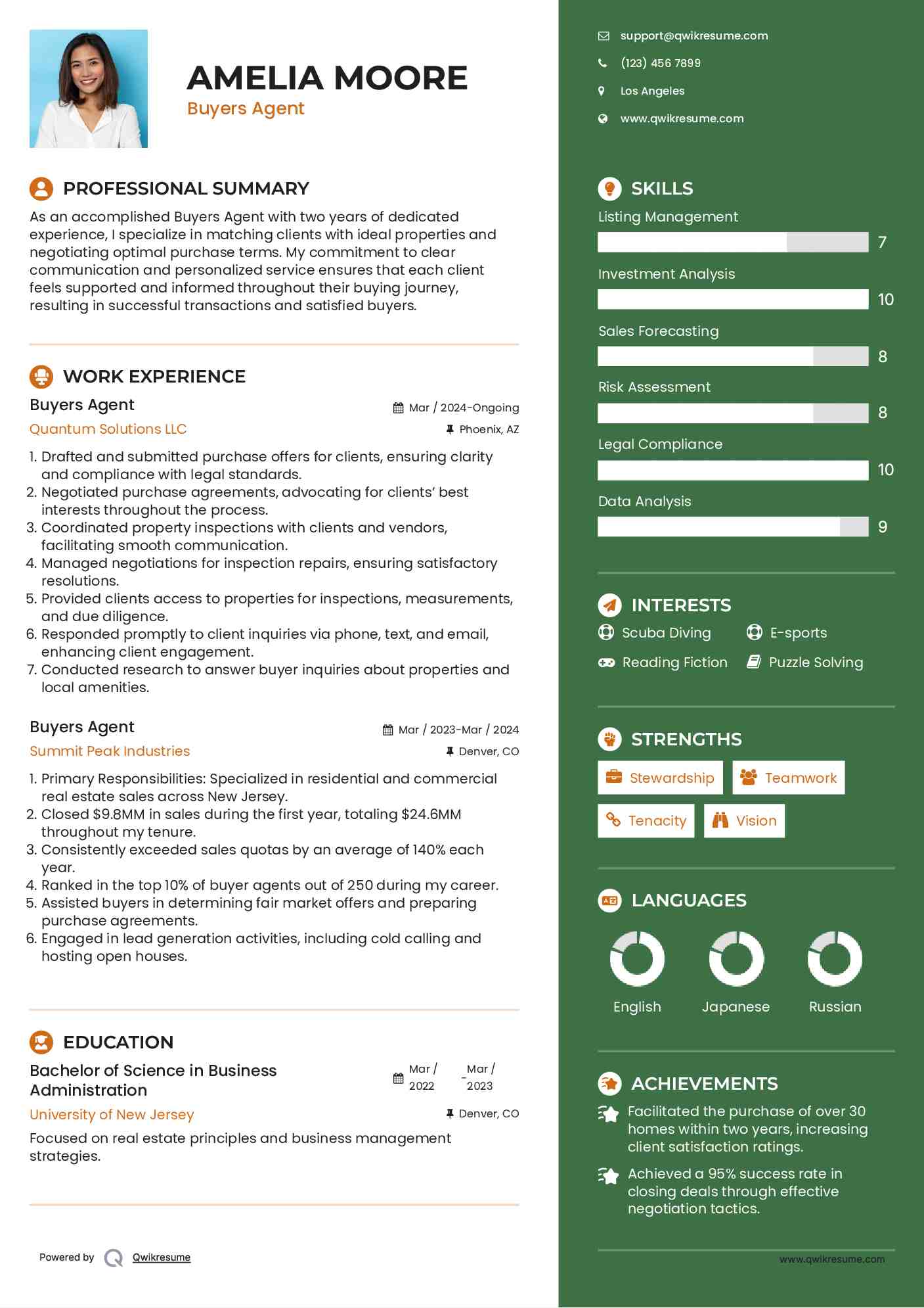 Buyers Agent Resume Template