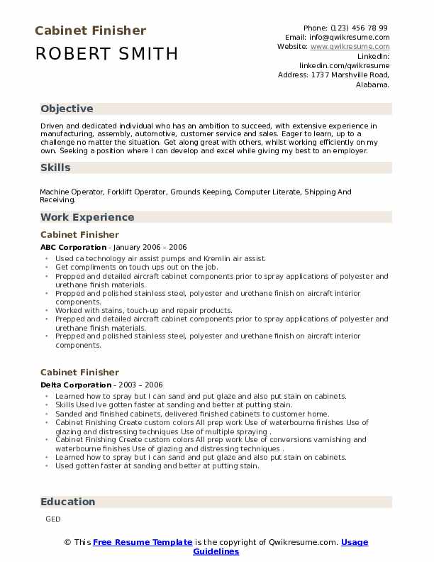 Finisher Job Description Matttroy