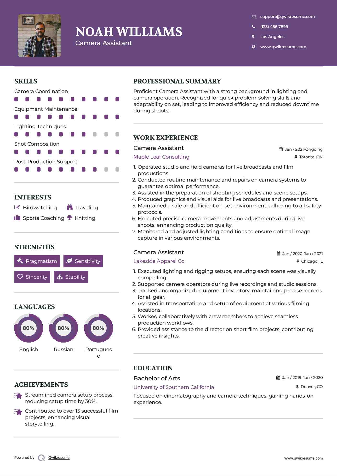 10 Camera Assistant Resume Samples - Camera Assistant 1665683857 Pdf 