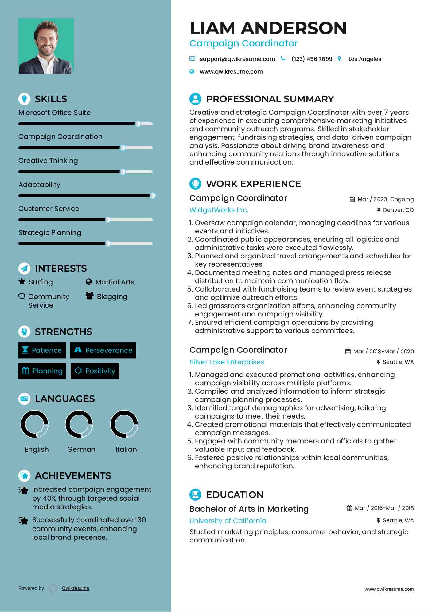 Campaign Coordinator Resume Model