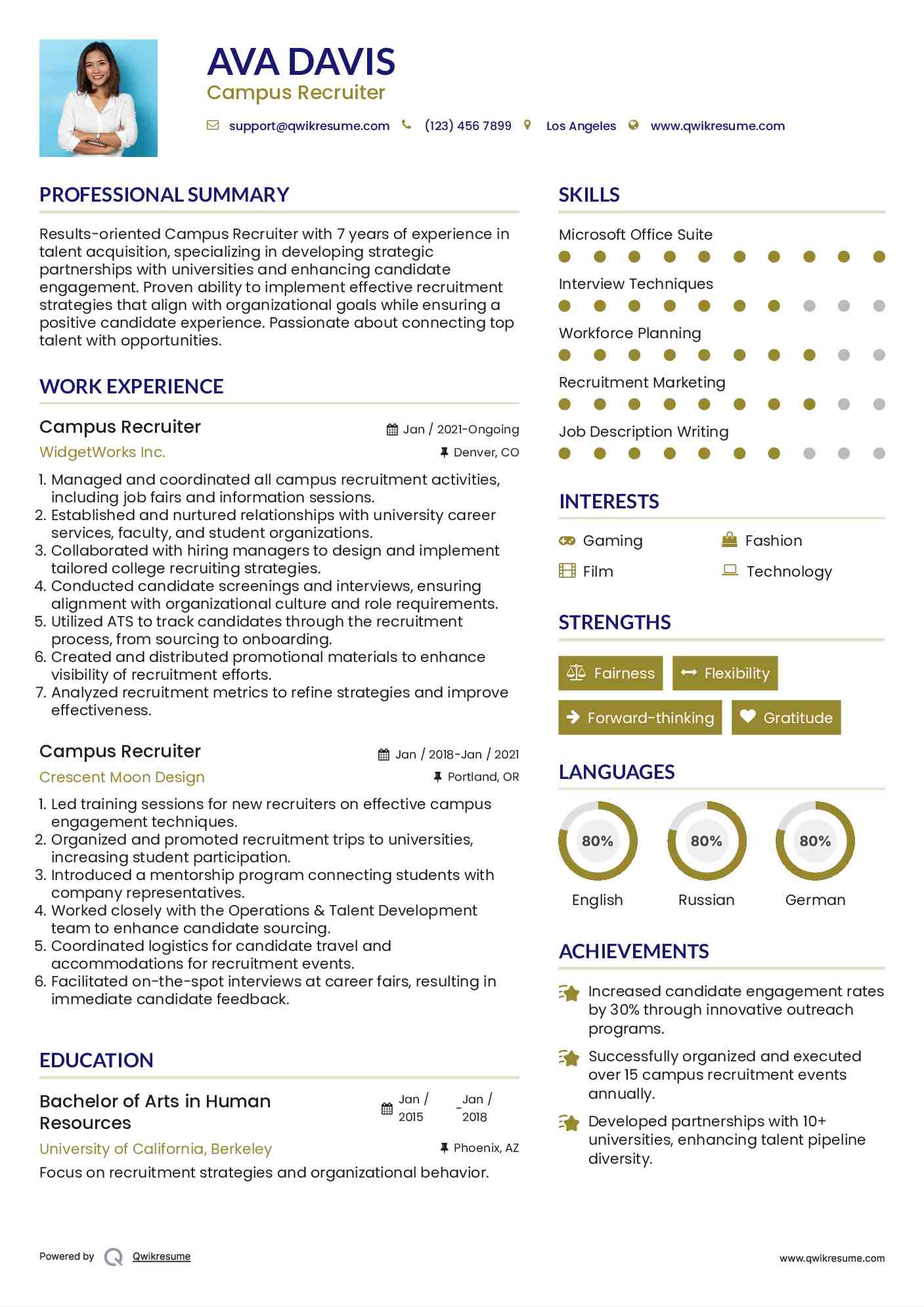 Campus Recruiter Resume Format