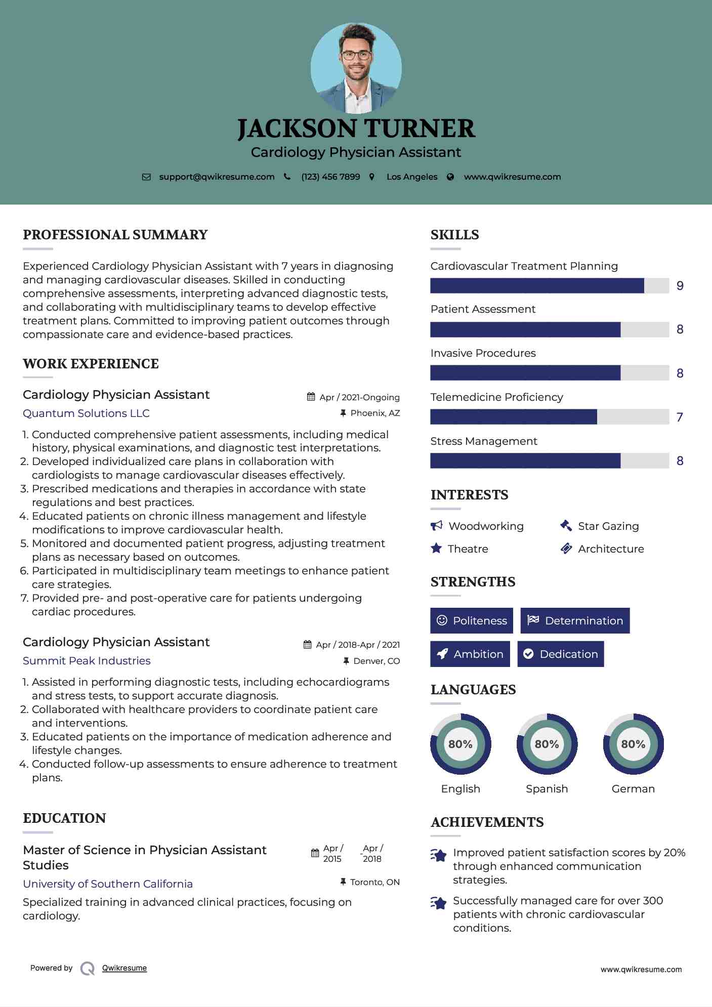 Cardiology Physician Assistant Resume Template