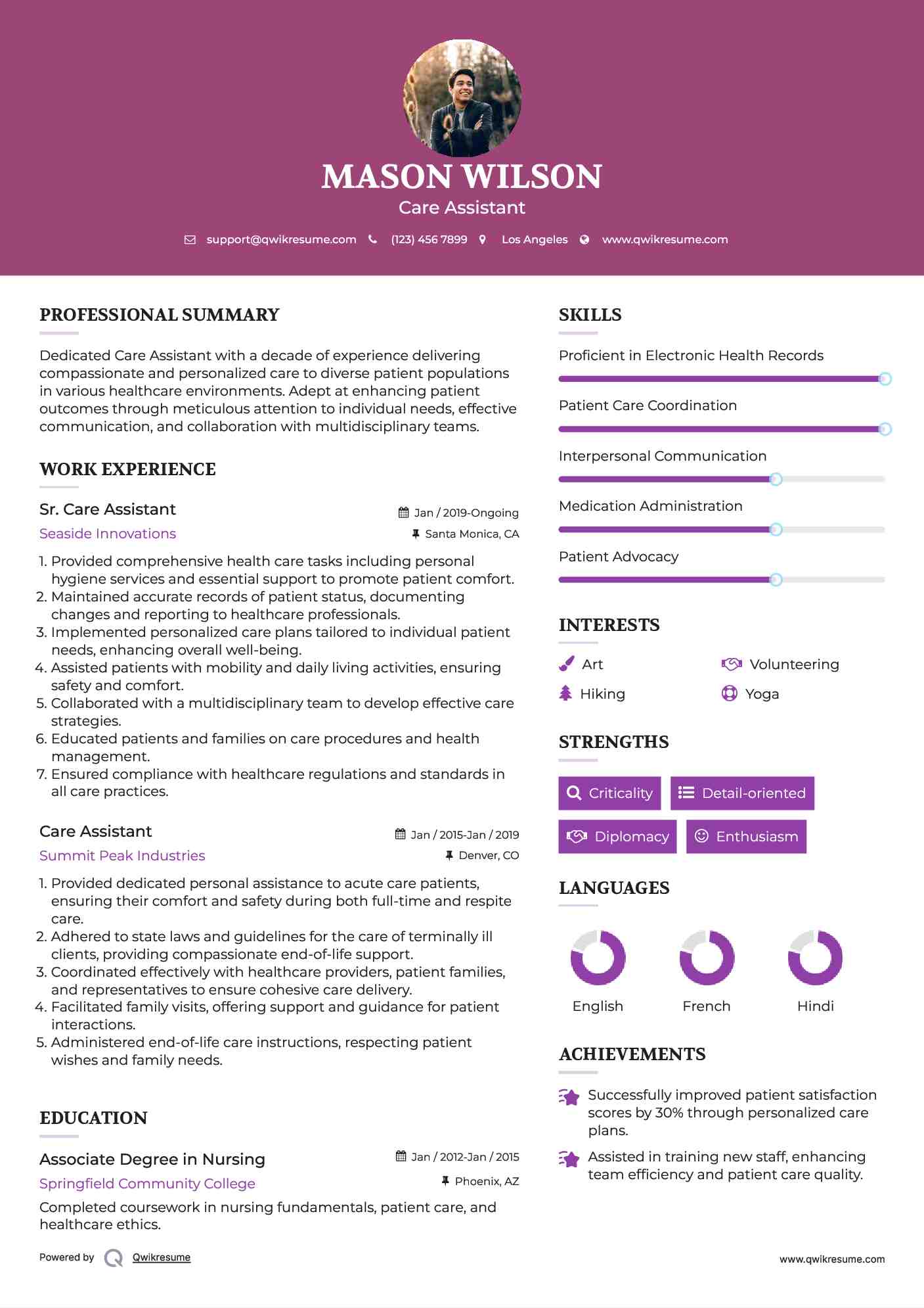 10 Care Assistant Resume Samples - Care Assistant 1576742547 Pdf 