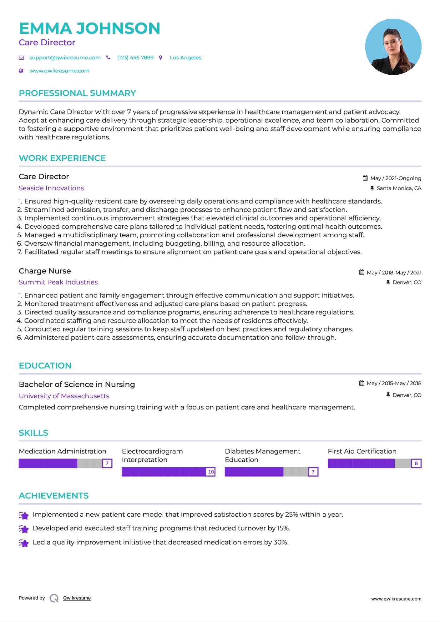 Care Director Resume Template