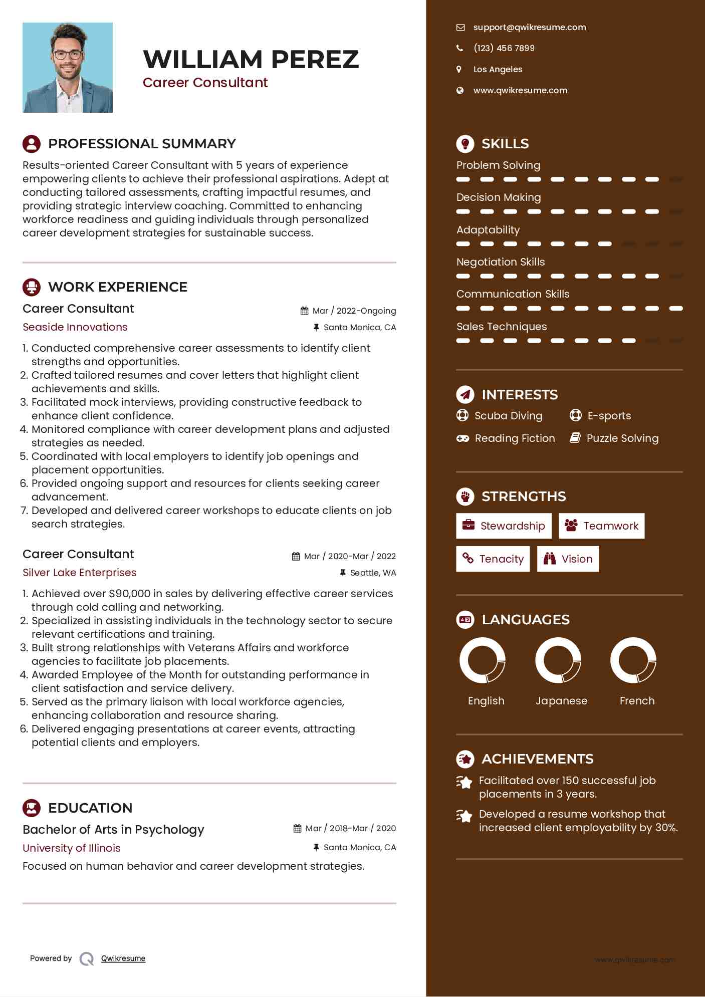 Career Consultant Resume Format