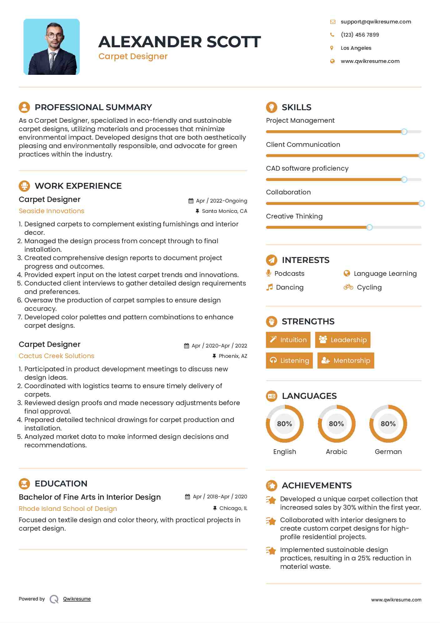 Carpet Designer Resume Format