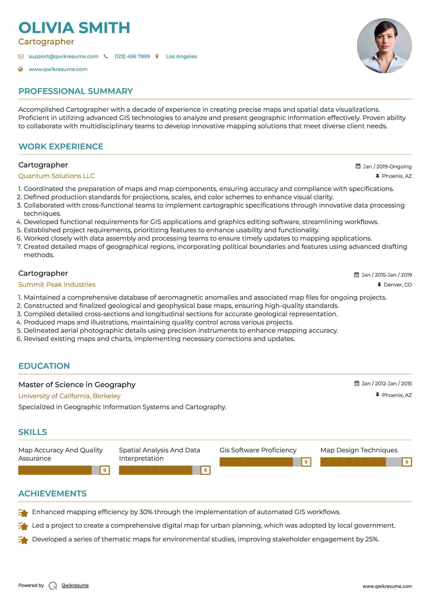 Cartographer Resume Template