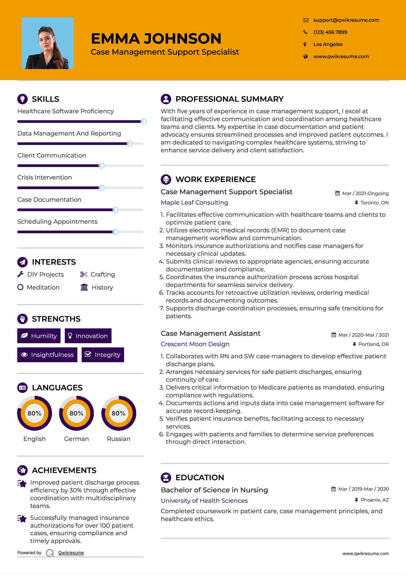 Case Management Assistant Resume Samples QwikResume