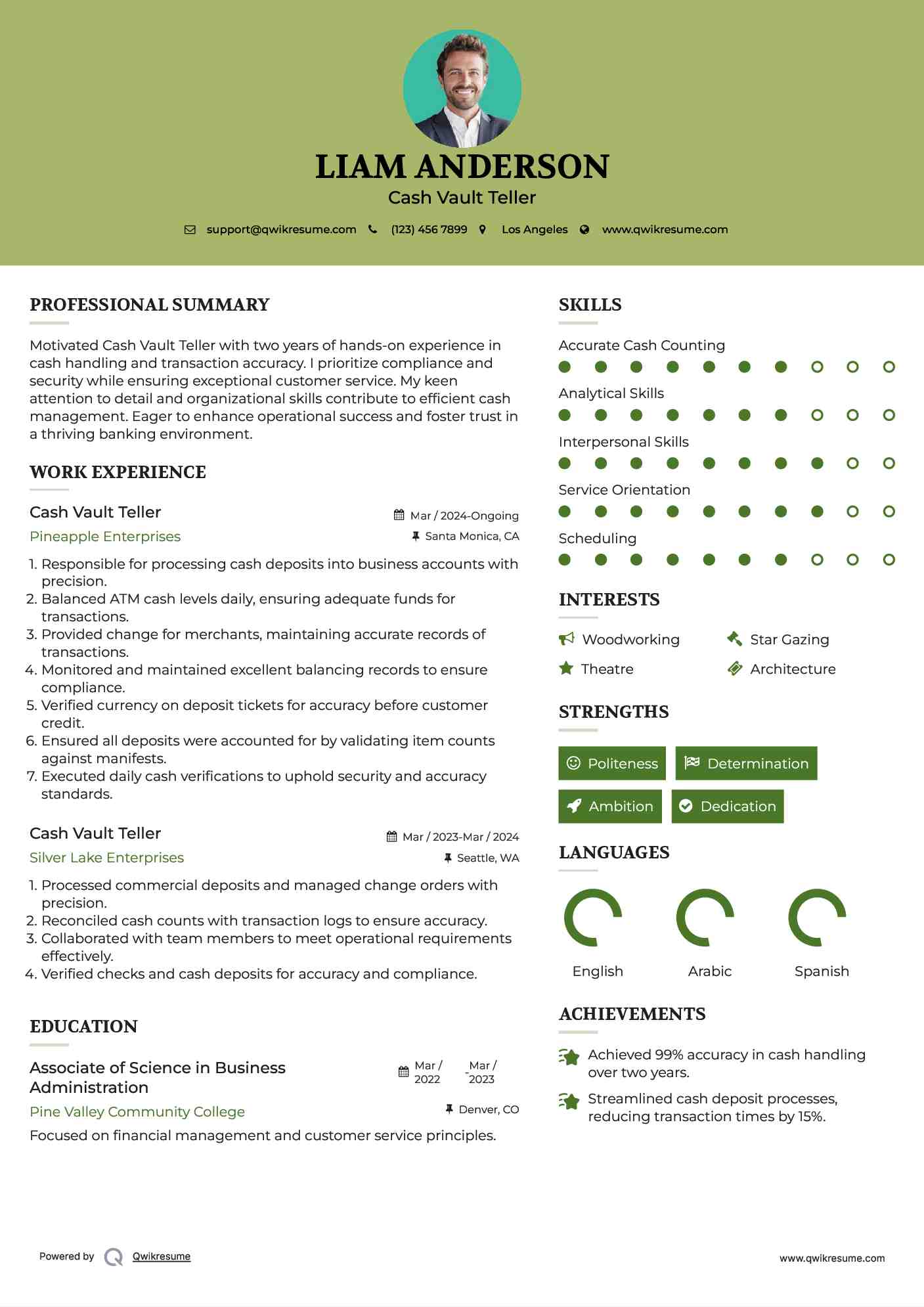 Cash Vault Teller Resume Samples QwikResume