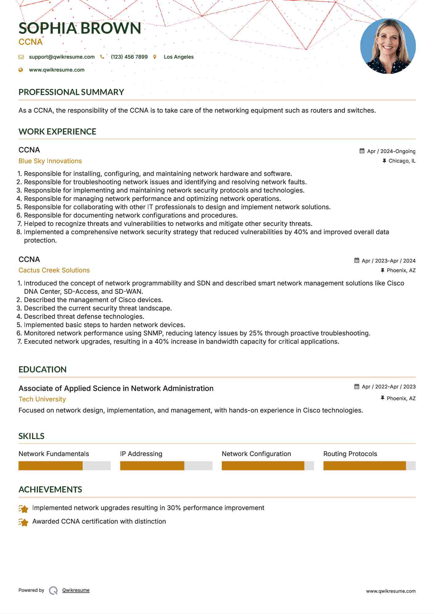 CCNA Resume Template