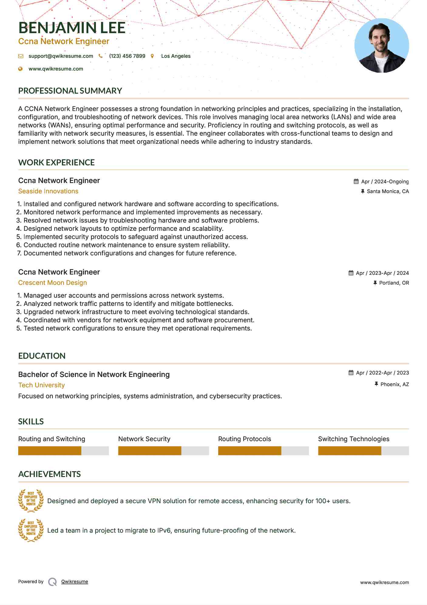 Ccna Network Engineer Resume Template