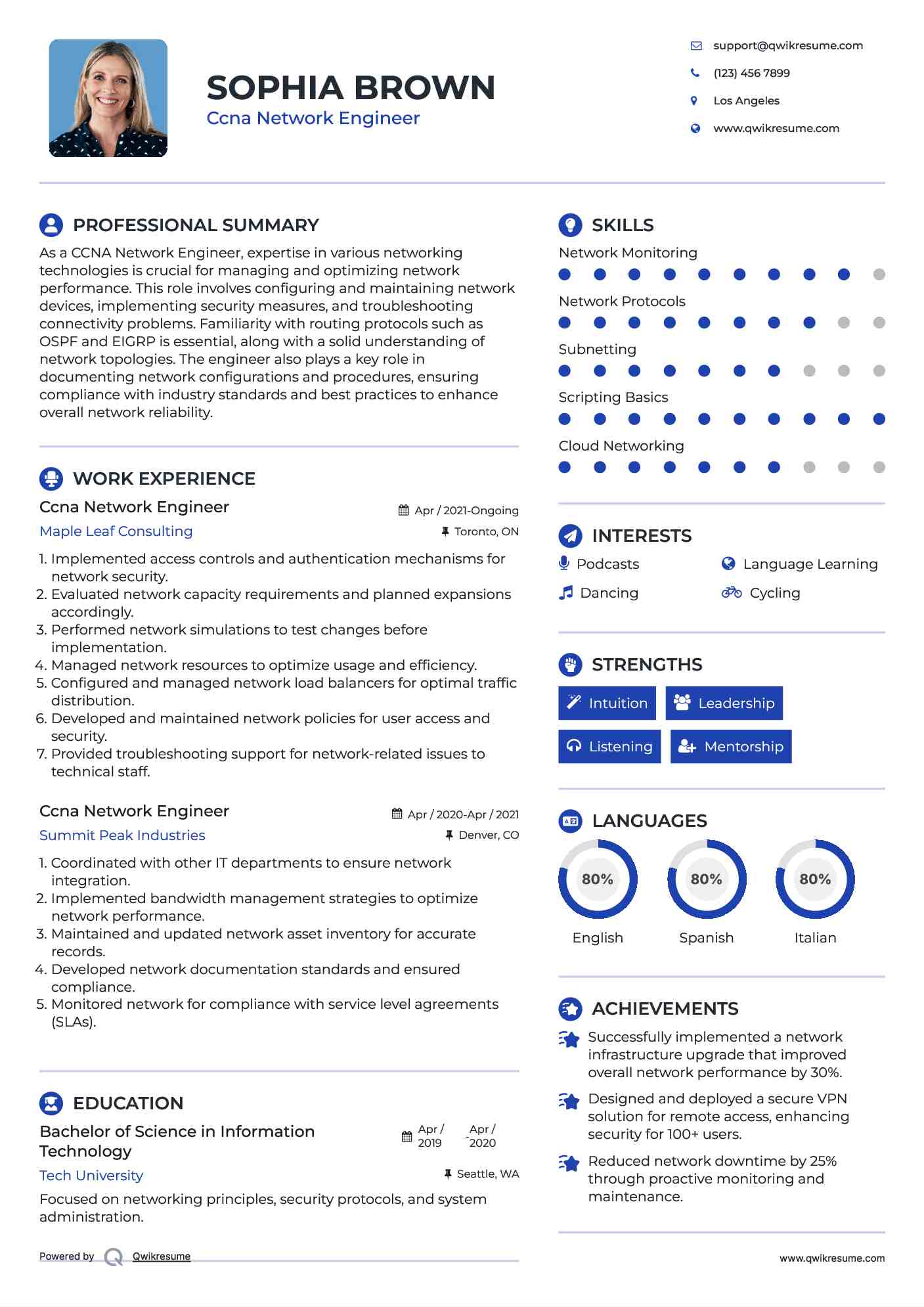 Ccna Network Engineer Resume Model