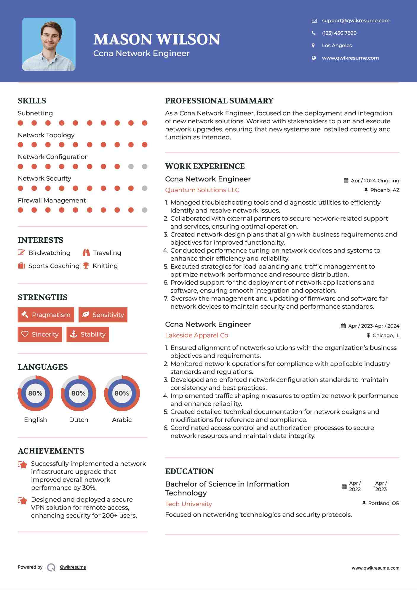 Ccna Network Engineer Resume Model