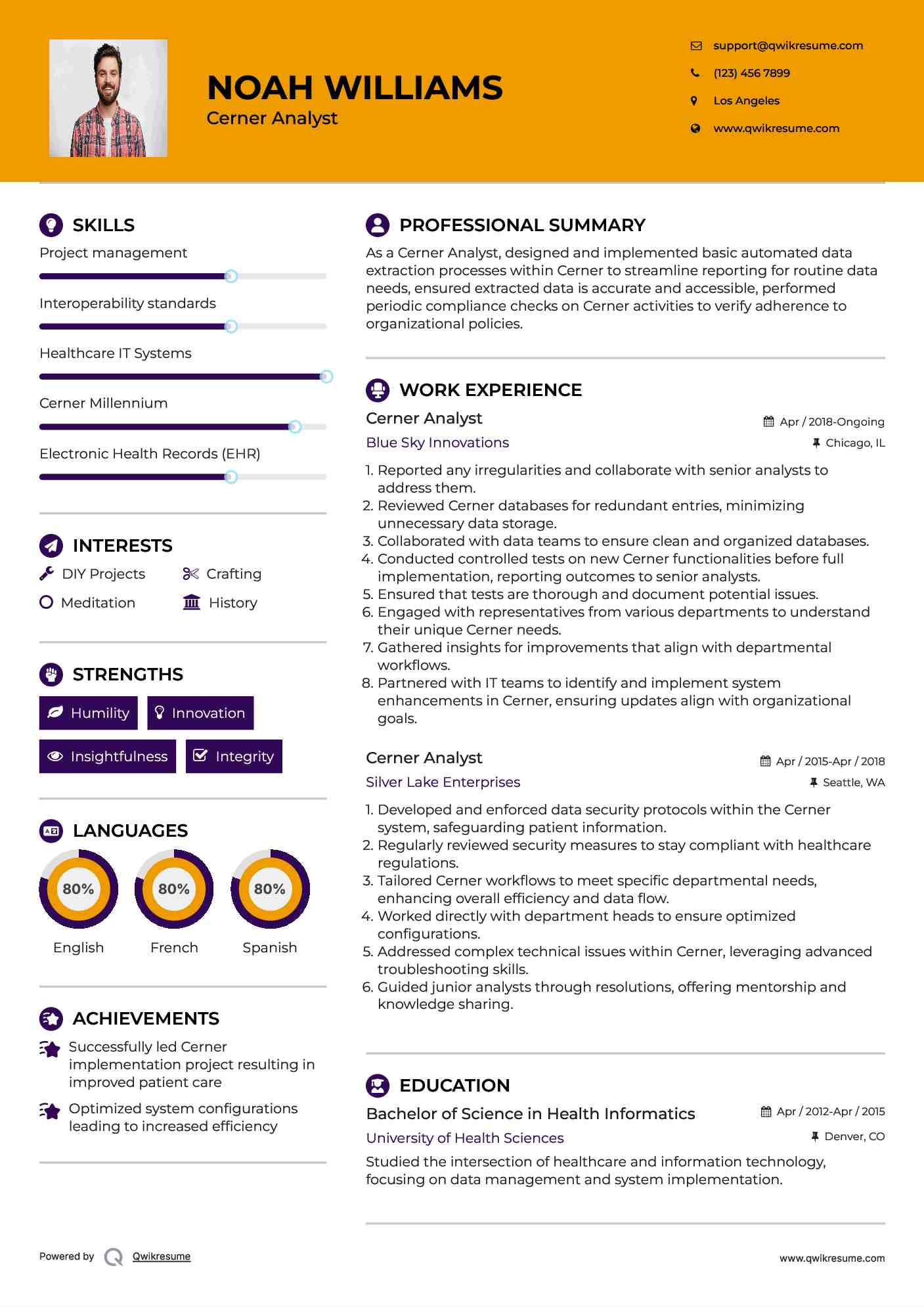 Cerner Analyst Resume Format