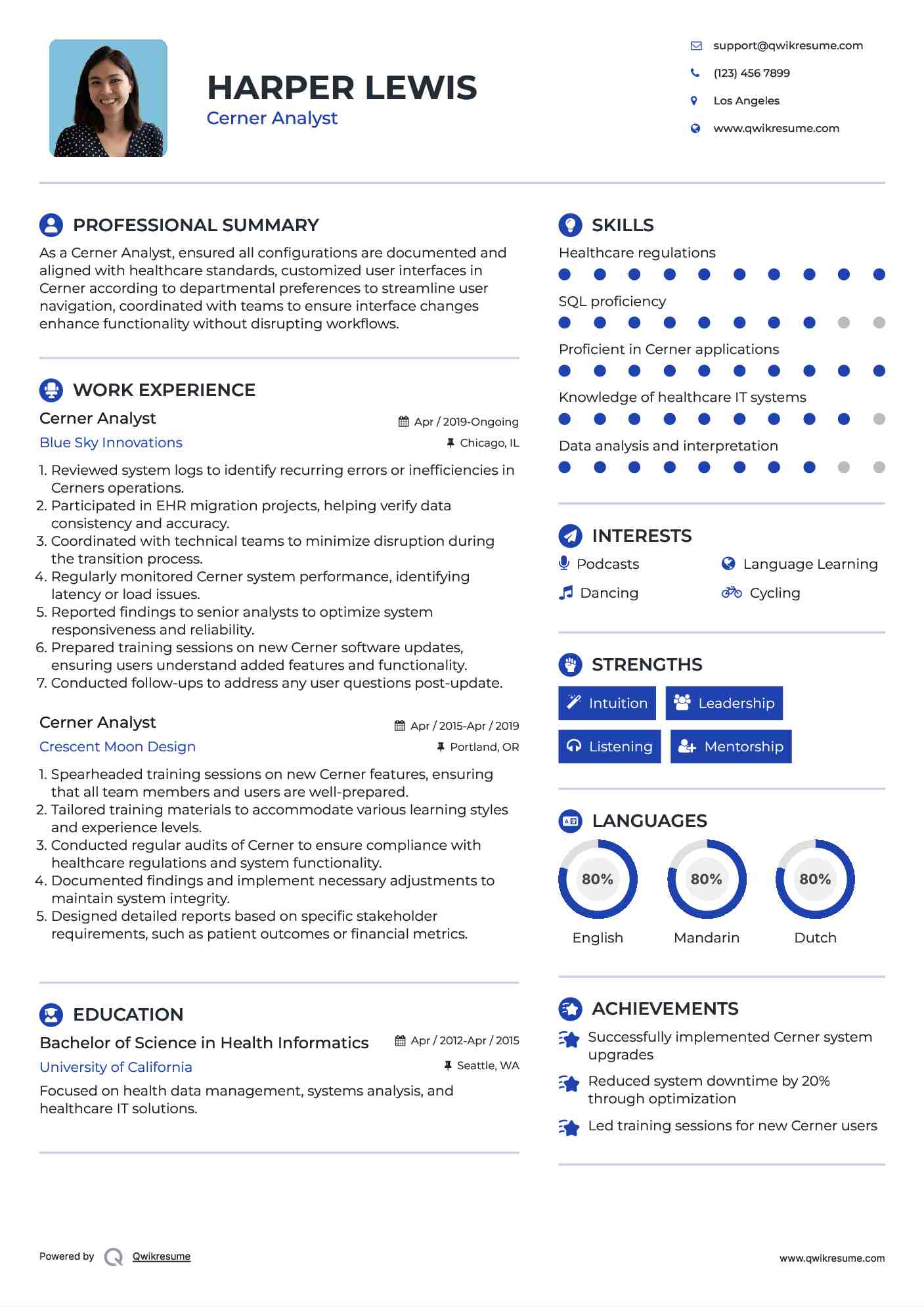 Cerner Analyst Resume Template