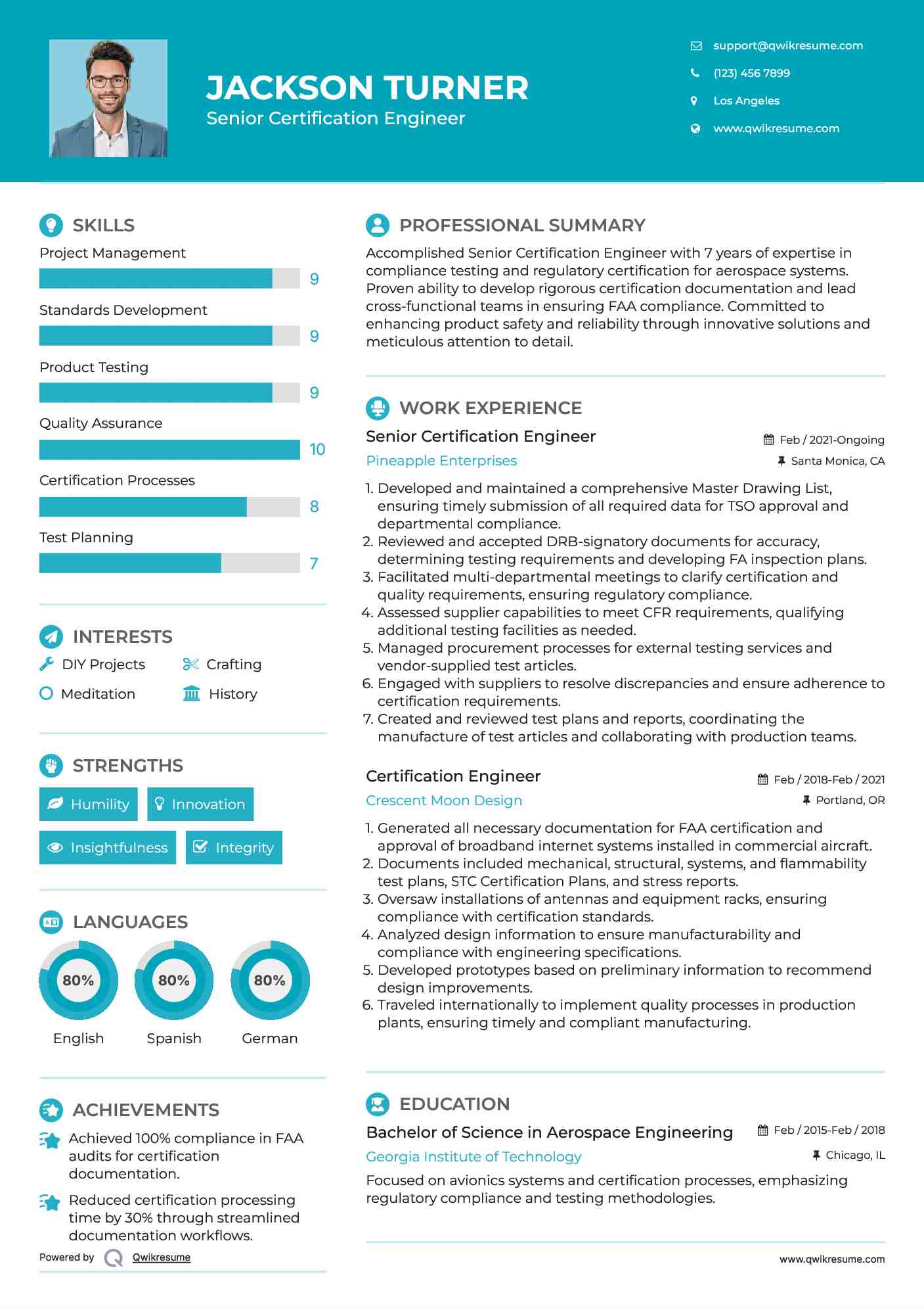 Senior Certification Engineer Resume Template