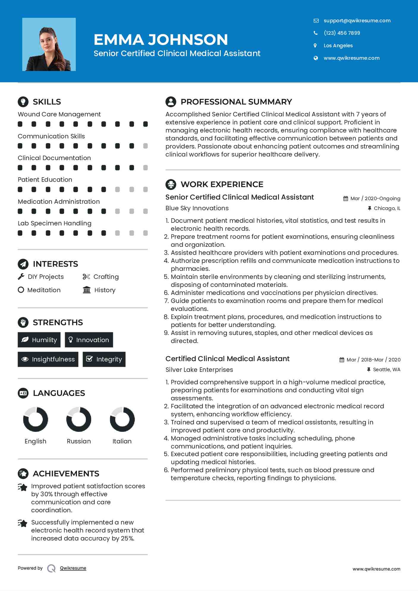 Senior Certified Clinical Medical Assistant Resume Format