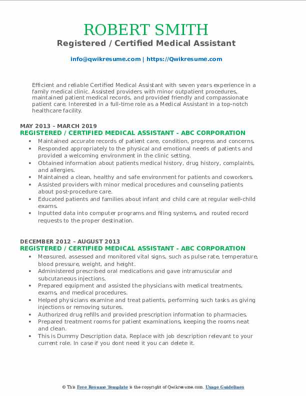 Certified Medical Assistant Resume - Certified Medical Assistant 1556358488 Pdf