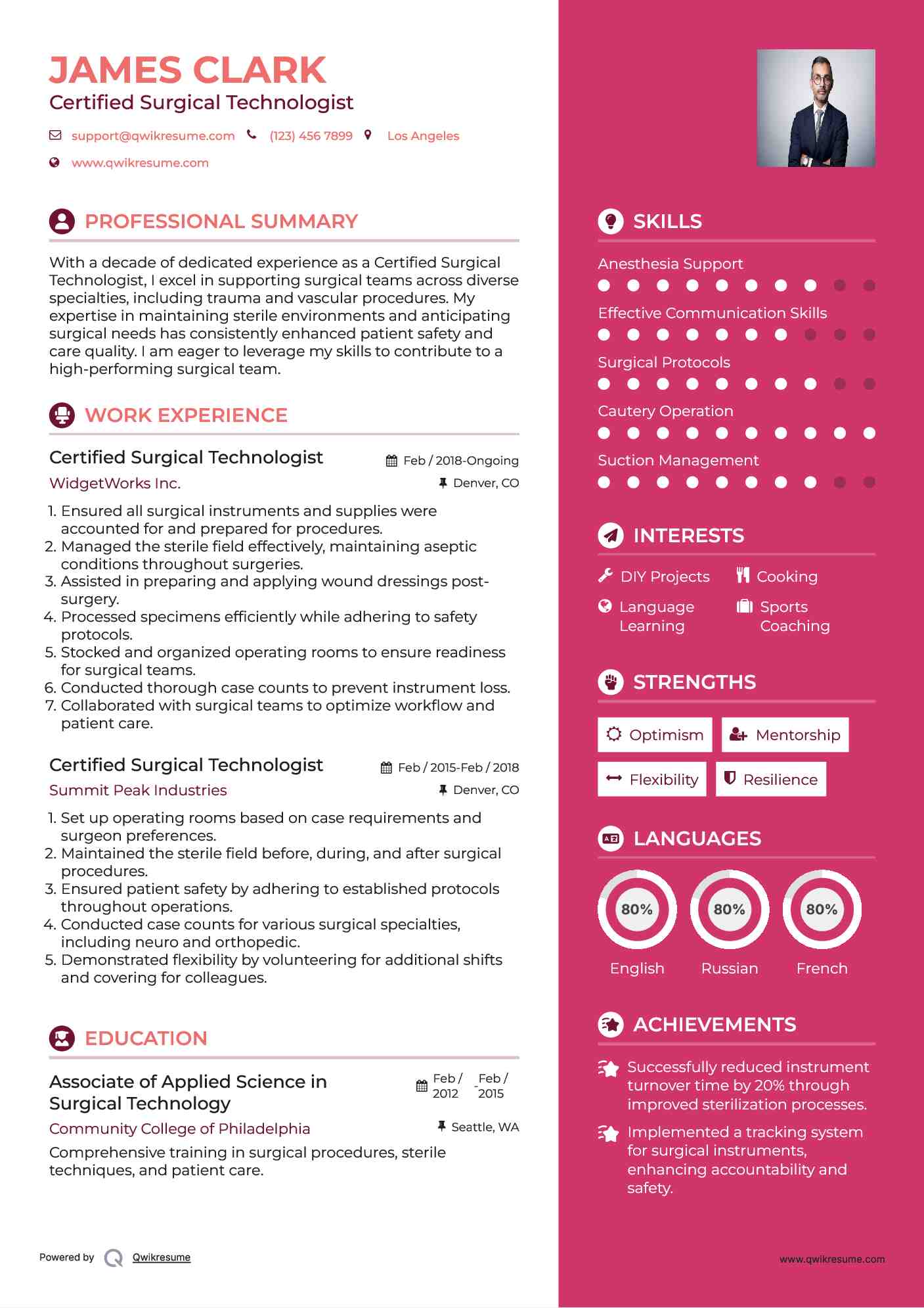 Surgeon Cv Examples
