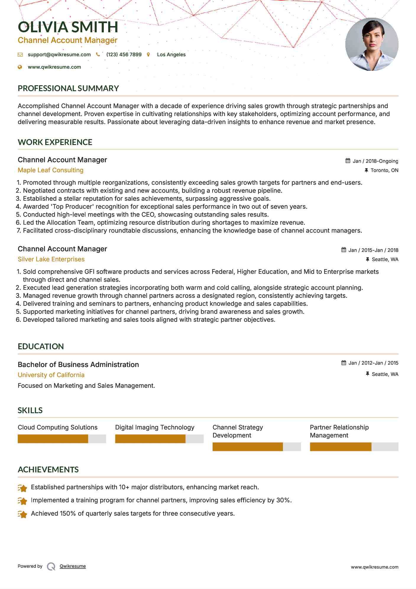 Channel Account Manager Resume Template