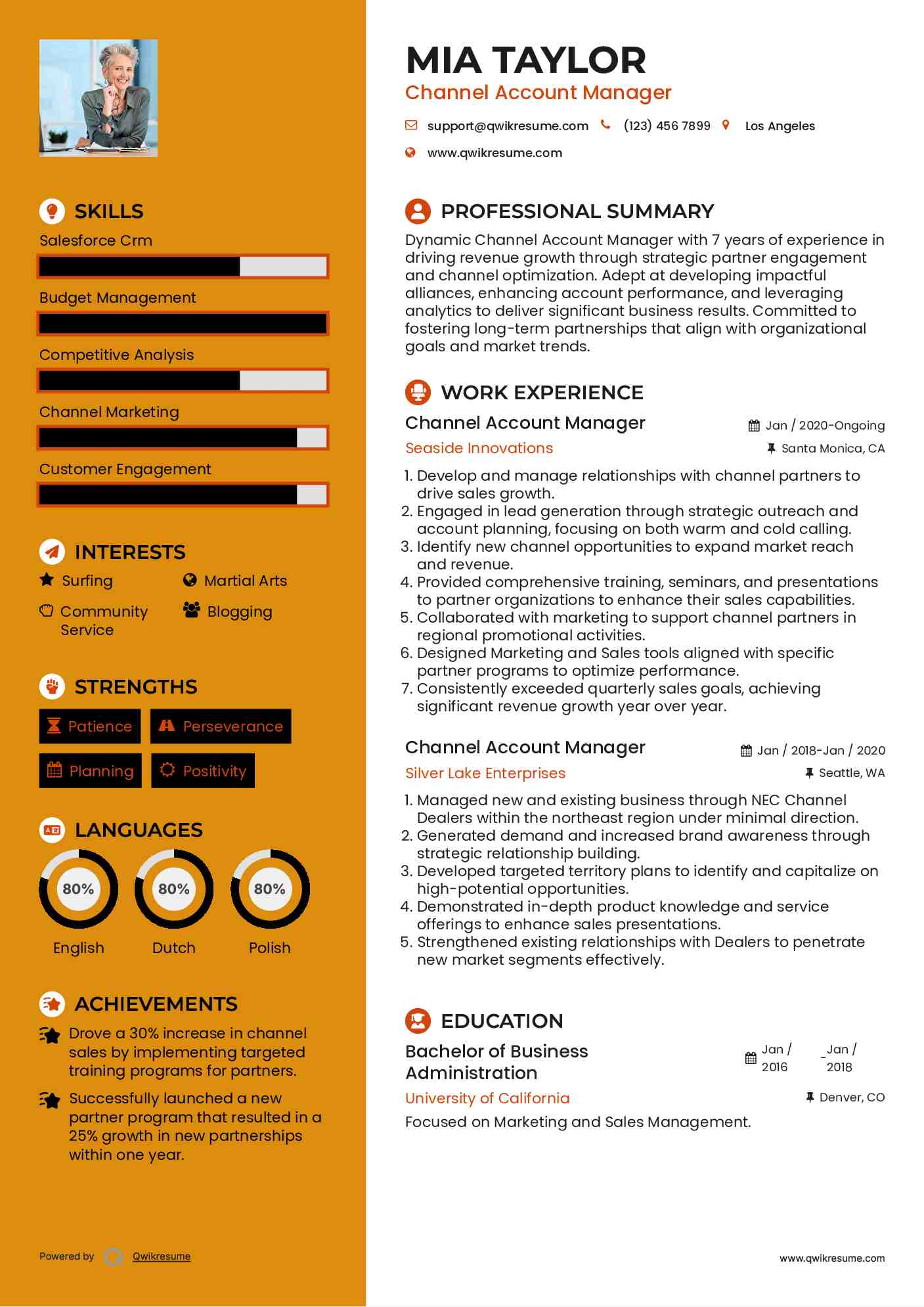 10+ Channel Account Manager Resume Samples & Templates for 2025