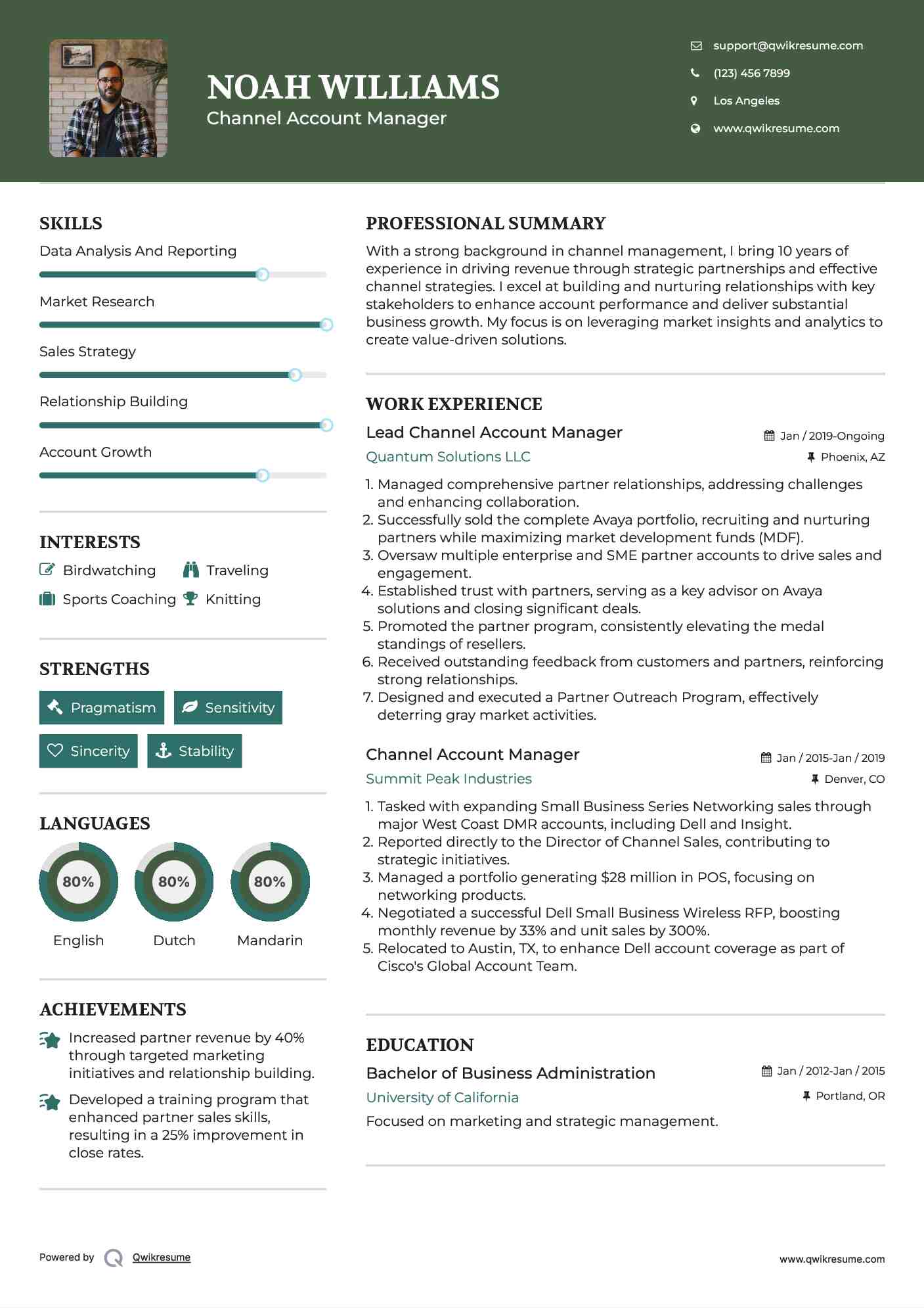 Lead Channel Account Manager Resume Template