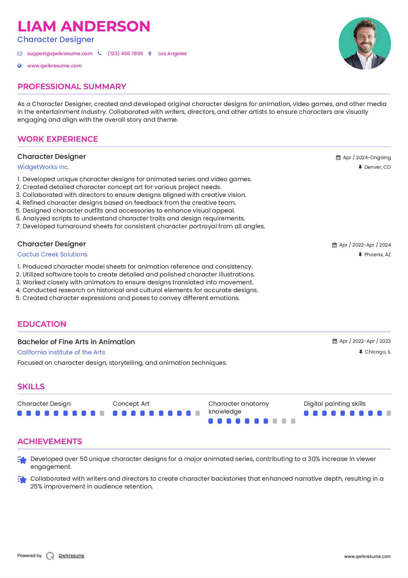 10 Character Designer Resume Samples - Character Designer 1727498213 Pdf 