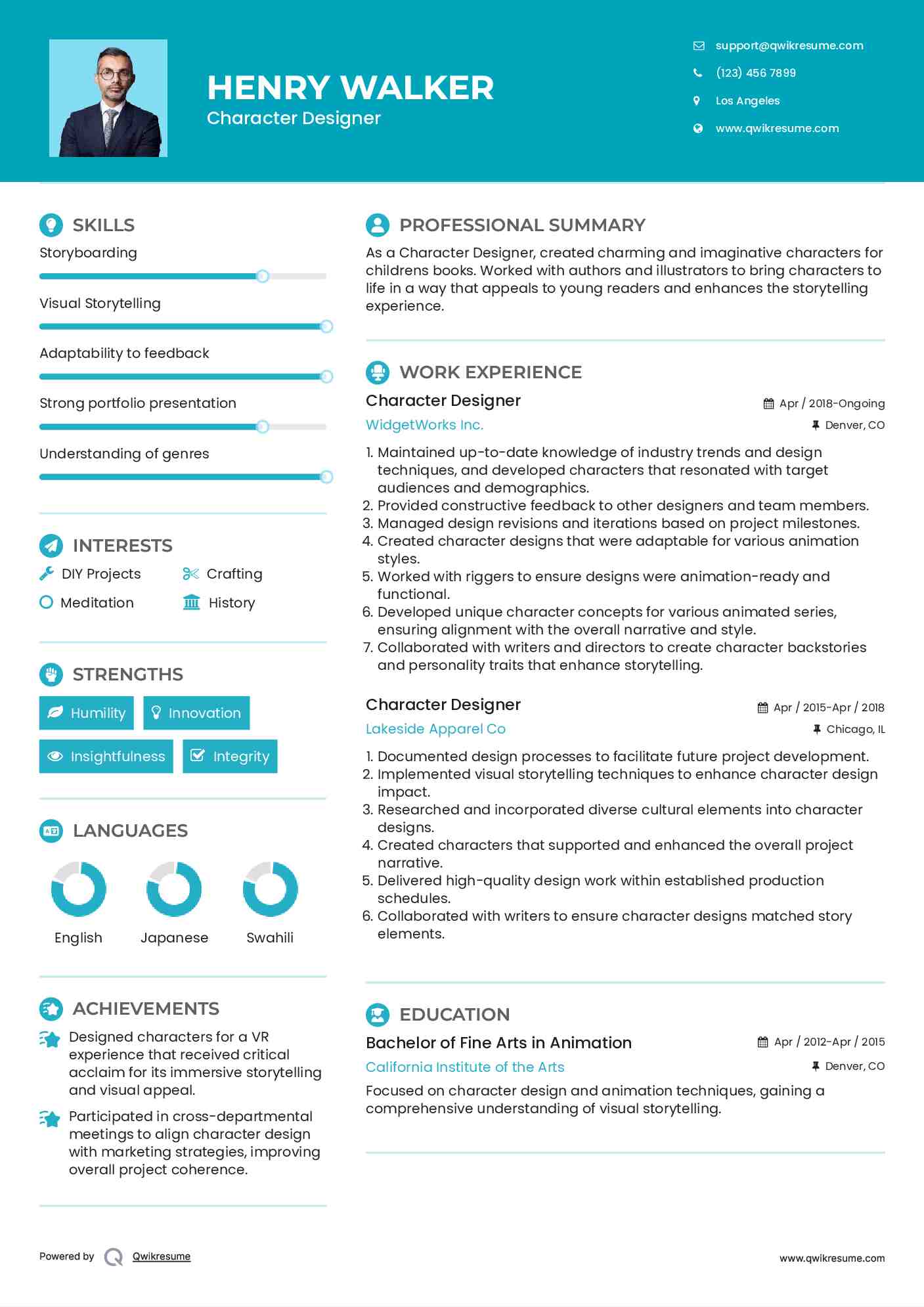 10 Character Designer Resume Samples - Character Designer 1727498846 Pdf 