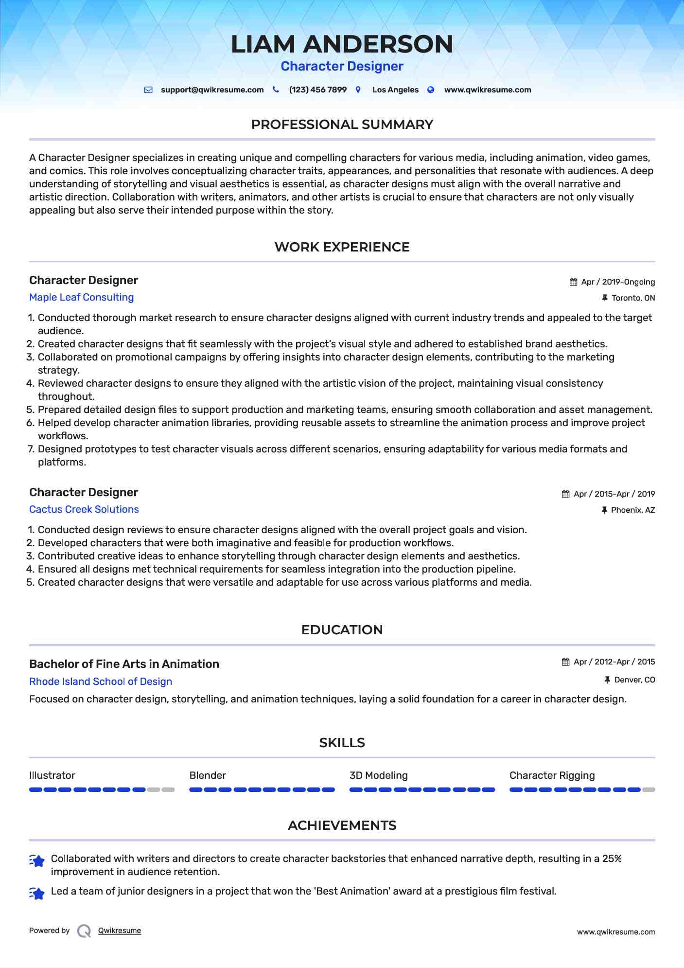 10 Character Designer Resume Samples - Character Designer 1727499814 Pdf 