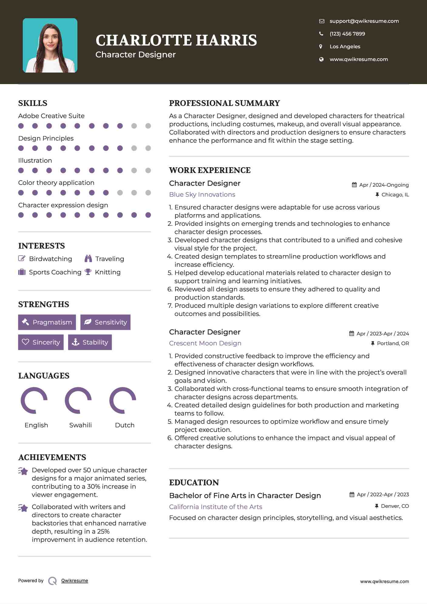 10 Character Designer Resume Samples - Character Designer 1727500313 Pdf 