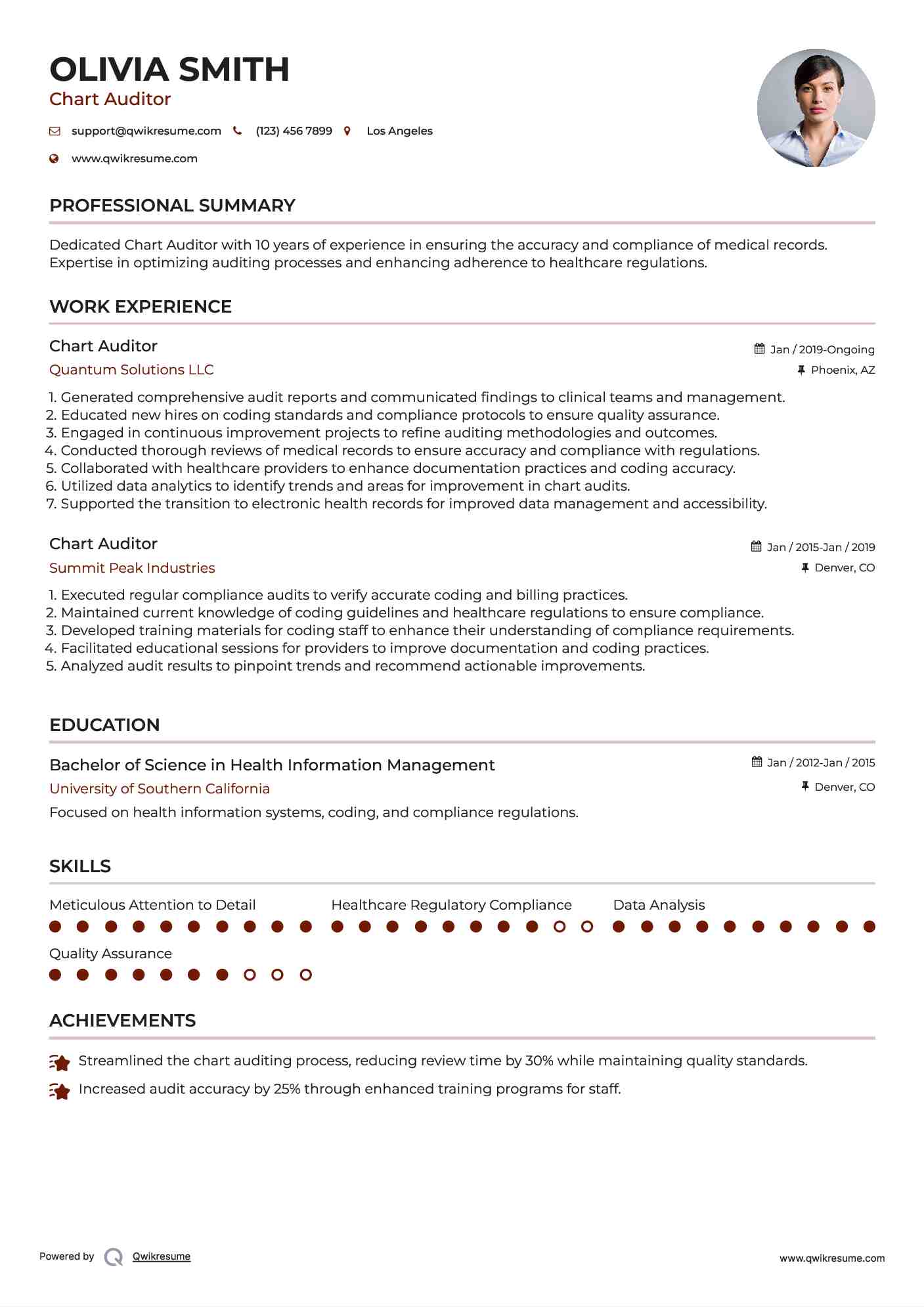 10 Chart Auditor Resume Samples - Chart Auditor 1706619937 Pdf