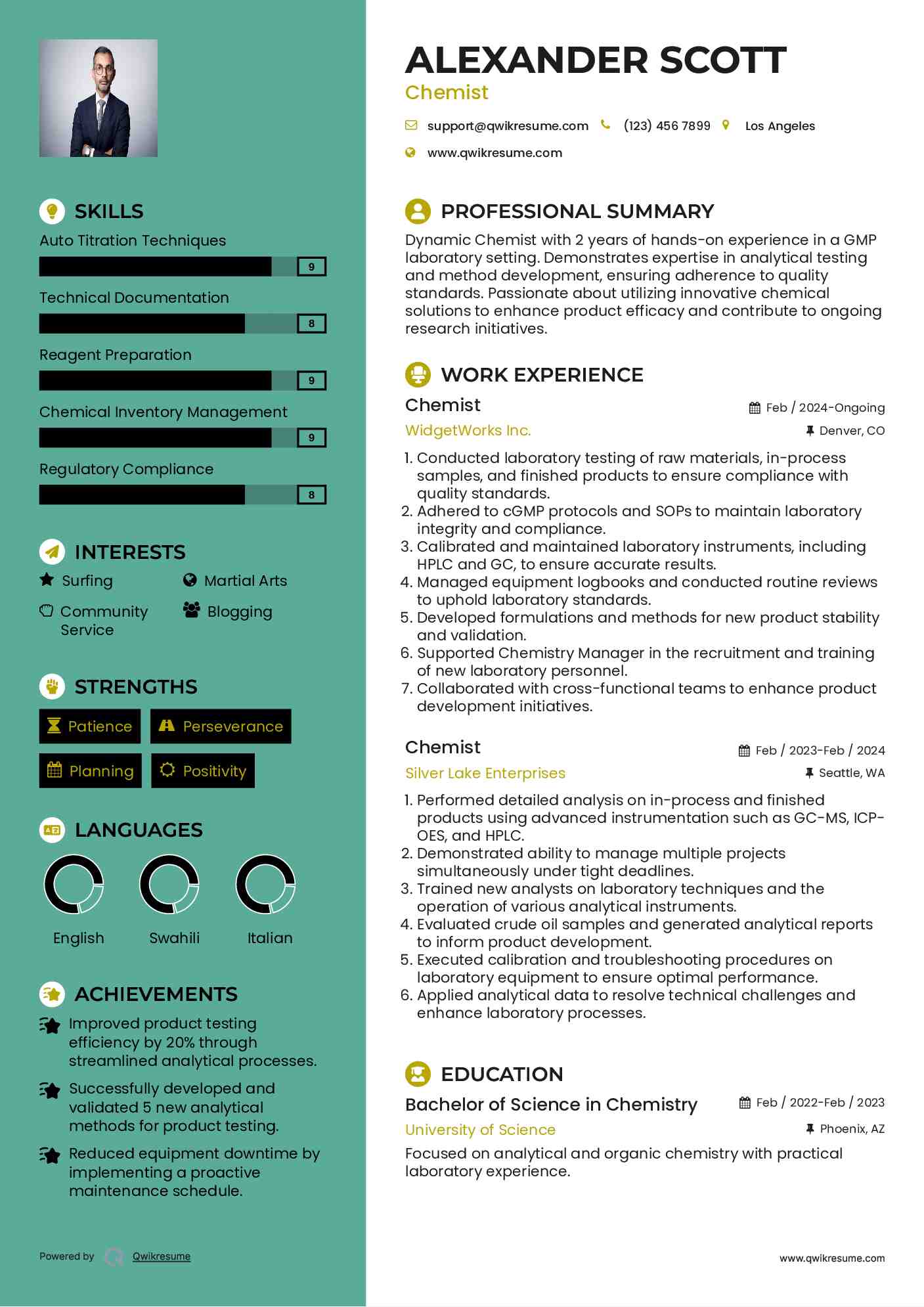 10 Chemist Resume Samples amp Templates - Chemist 1559294679 Pdf 
