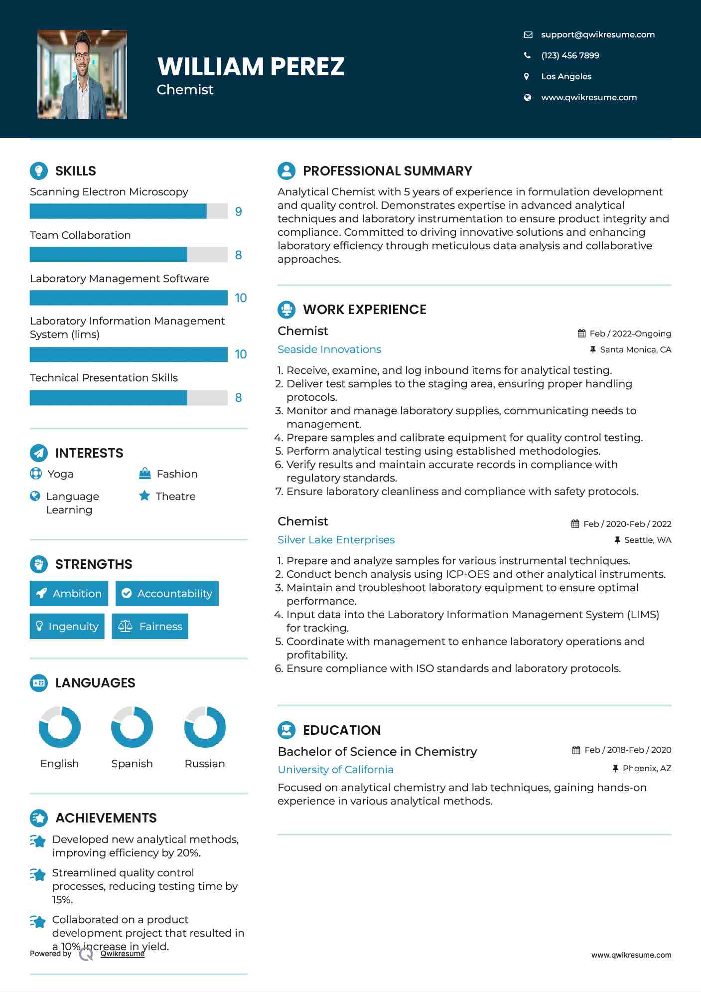 Chemist Resume Template