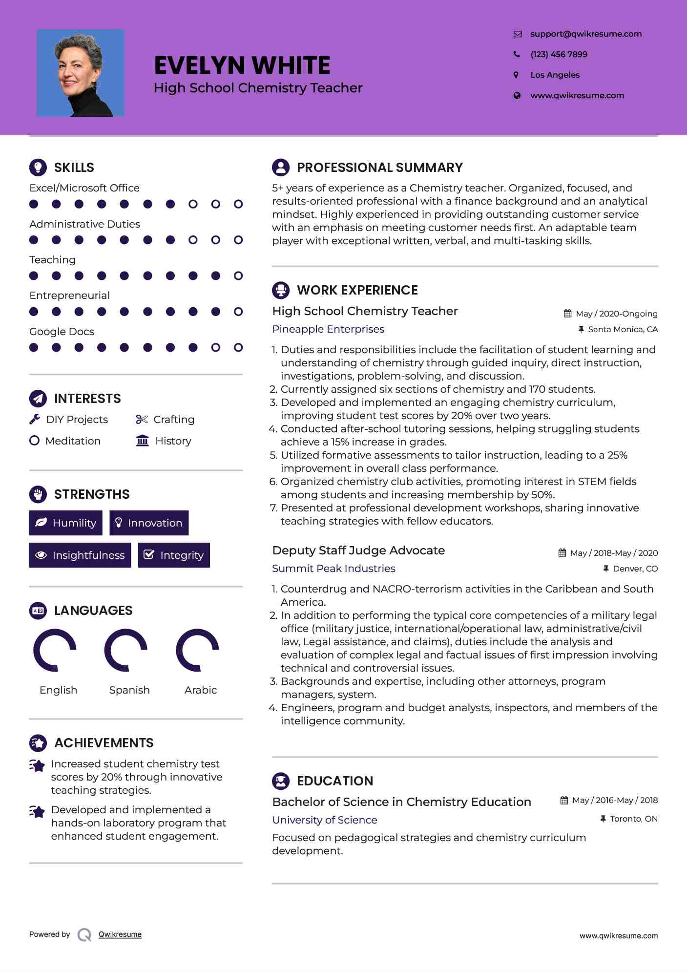 10 Chemistry Teacher Resume Samples Templates For 2026 10 Chemistry Teacher Resume Samples Templates For 2026