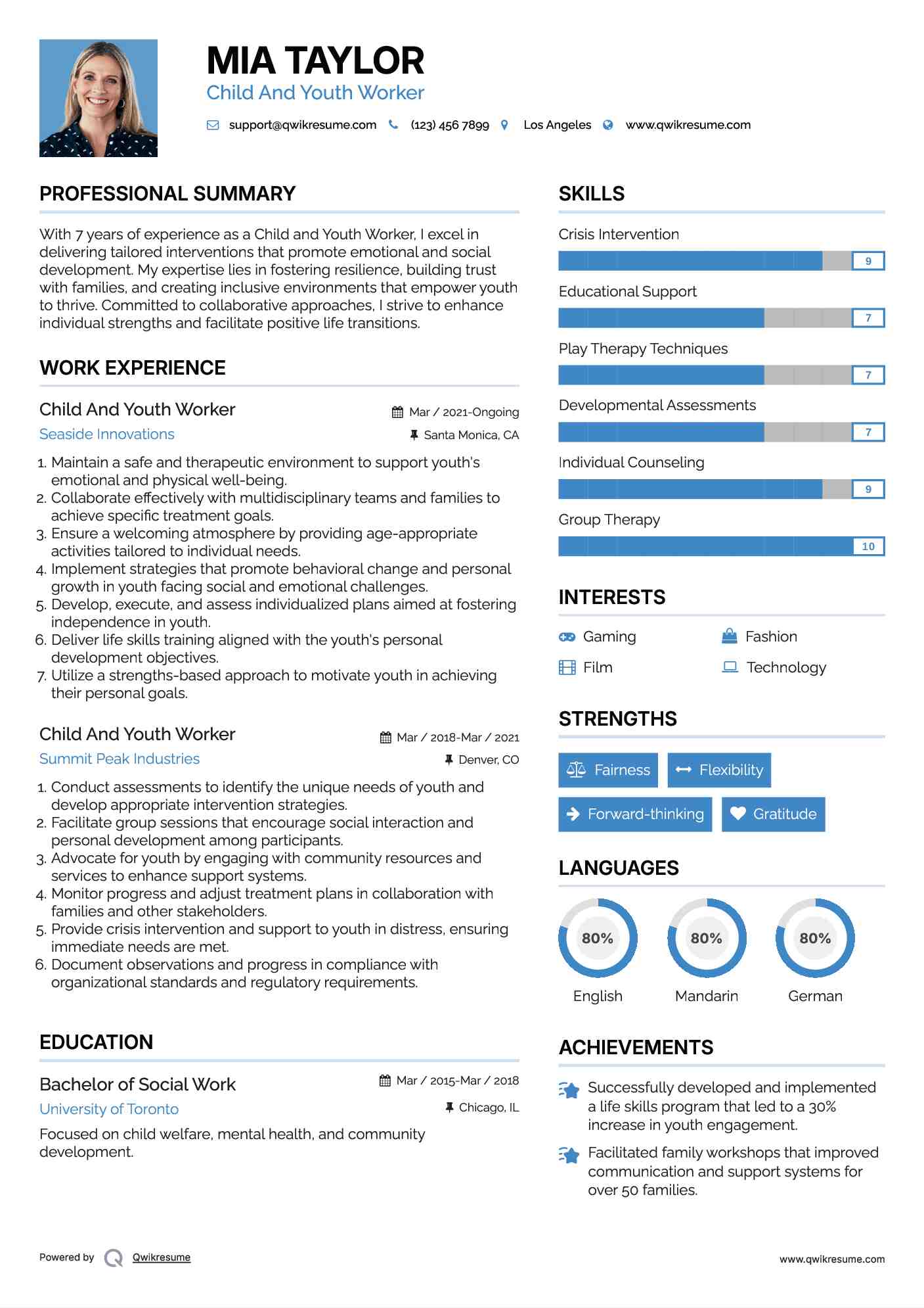 Child And Youth Worker Resume Sample