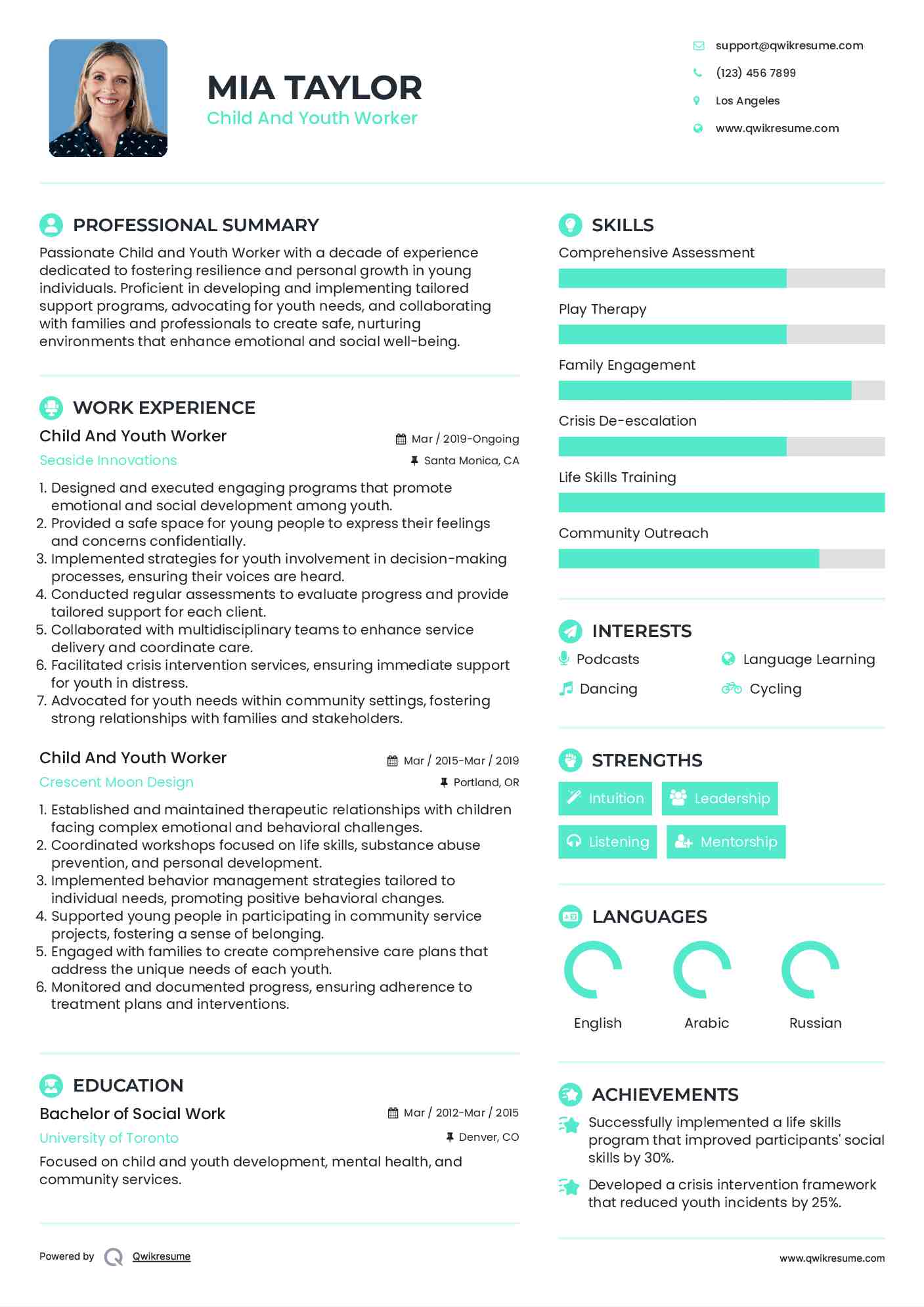 Child And Youth Worker Resume Template