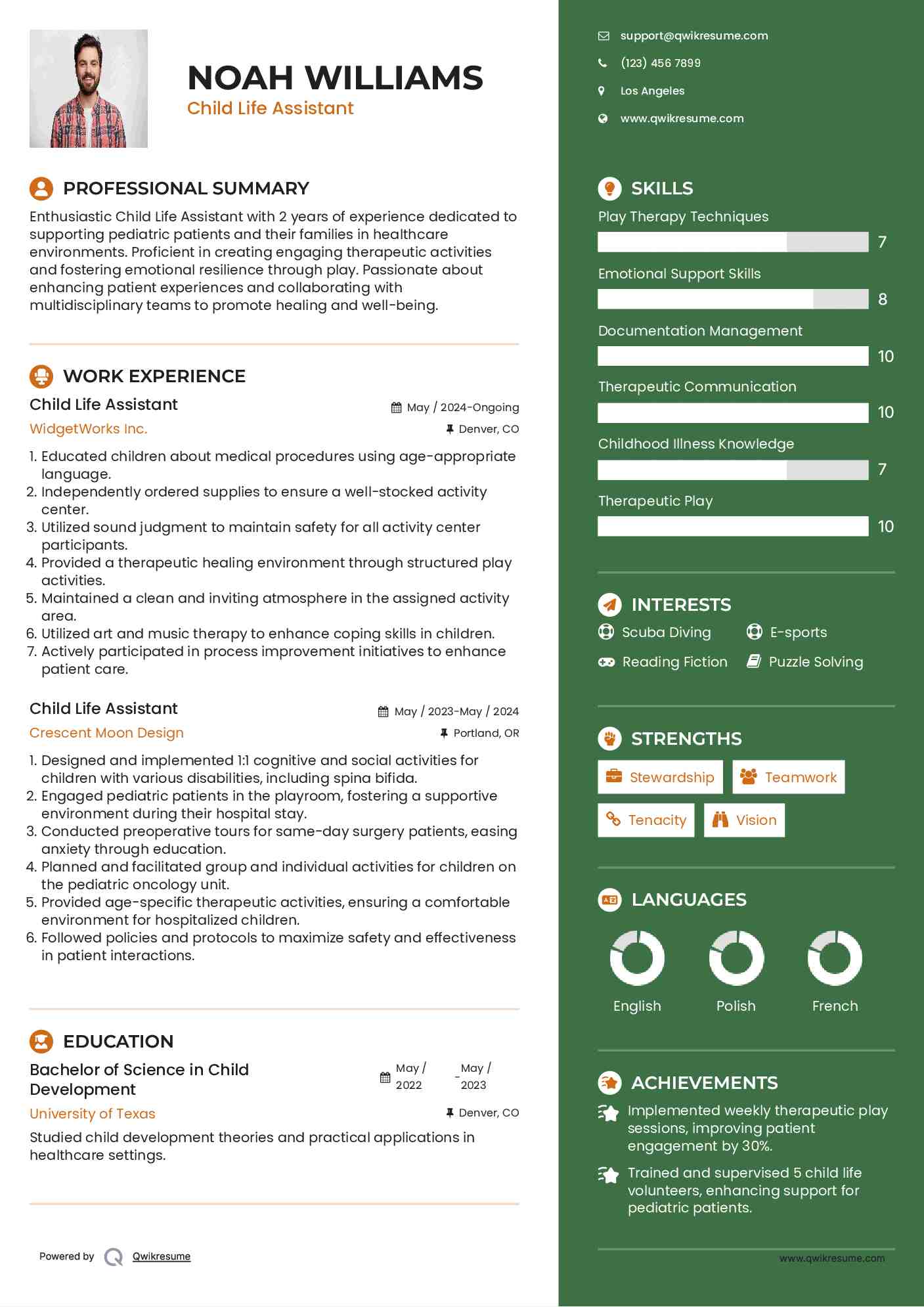Child Life Assistant Resume Format