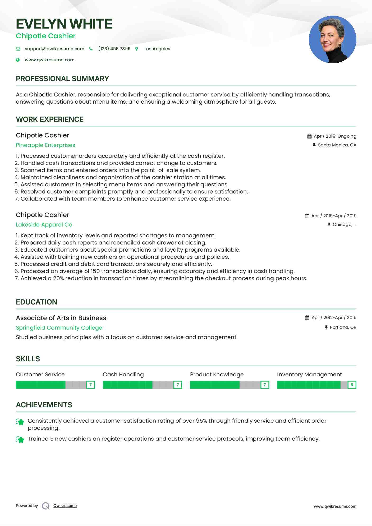 10 Chipotle Cashier Resume Samples - Chipotle Cashier 1730709608 Pdf 