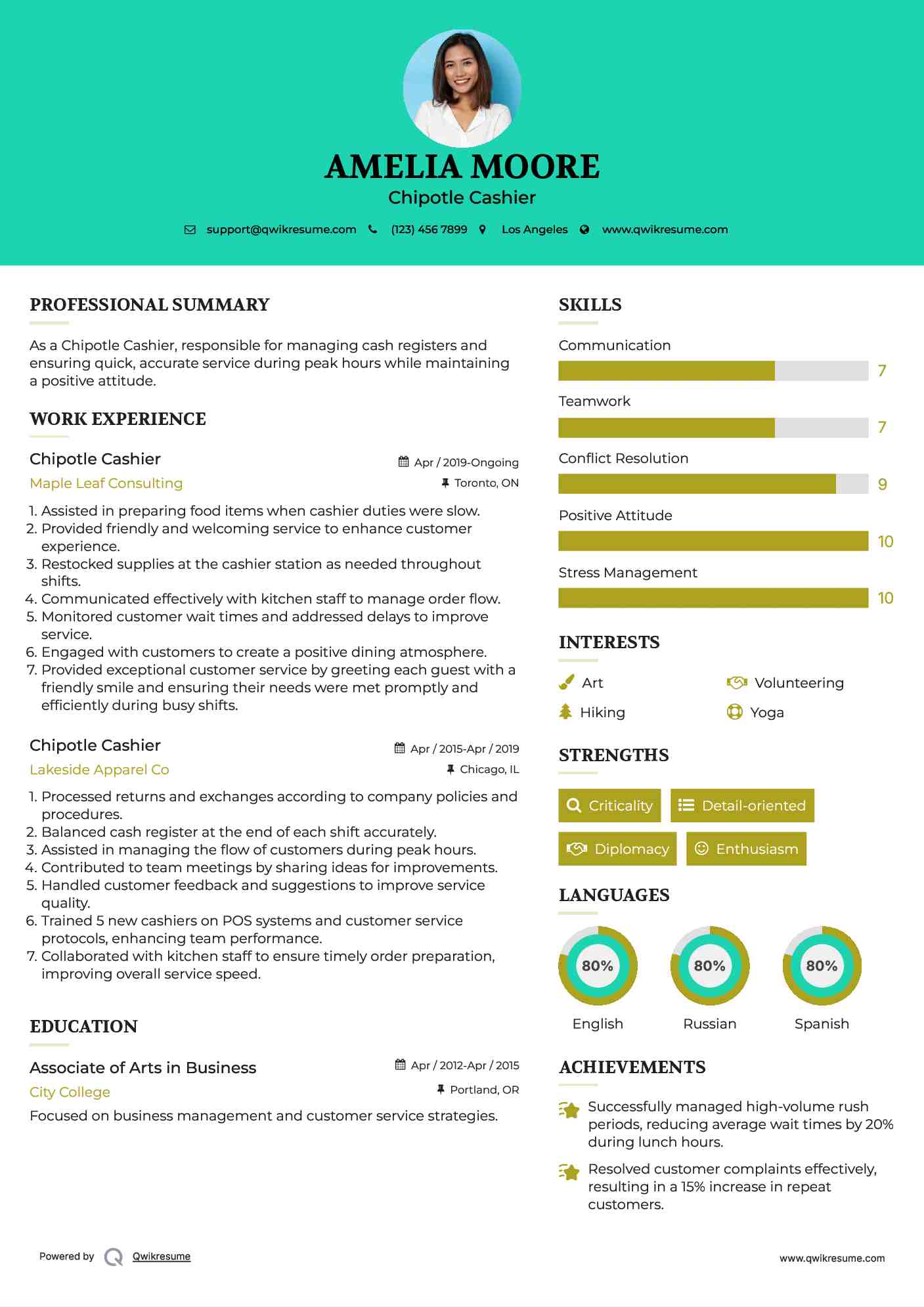 10 Chipotle Cashier Resume Samples - Chipotle Cashier 1730709806 Pdf 