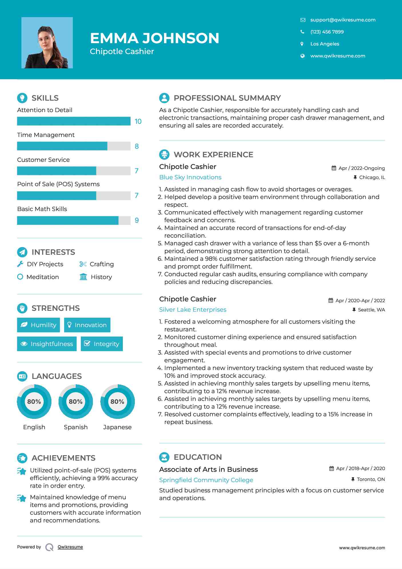 10 Chipotle Cashier Resume Samples - Chipotle Cashier 1730710106 Pdf 