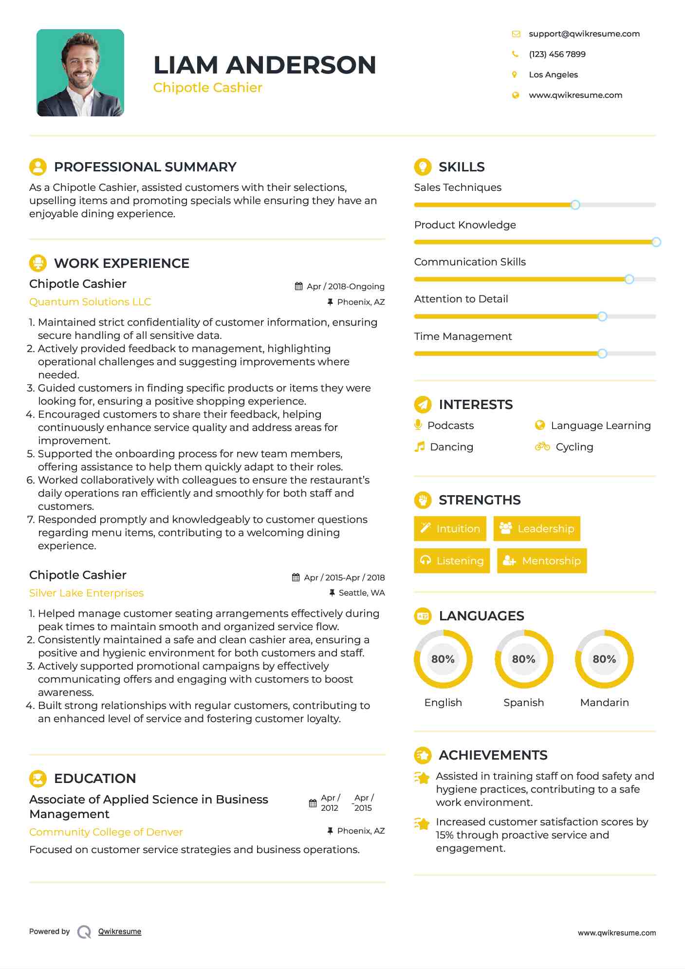 10 Chipotle Cashier Resume Samples - Chipotle Cashier 1730710320 Pdf 