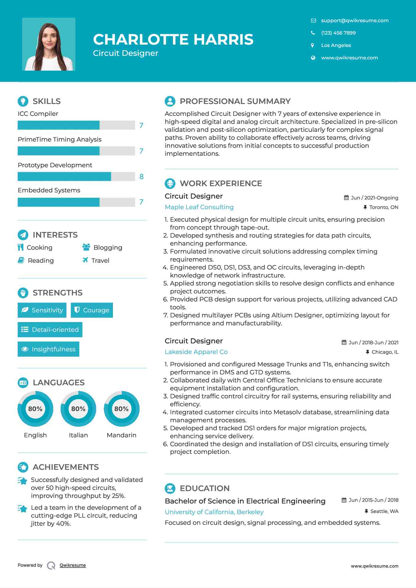 Circuit Designer Resume Format